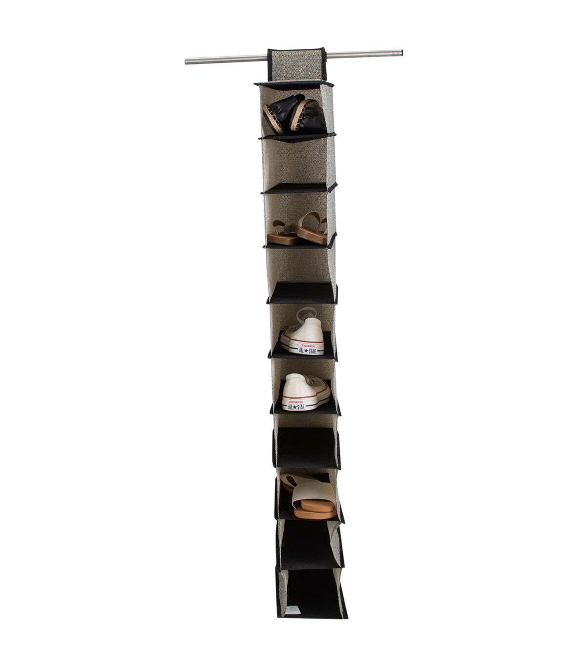 Simplify 47 Gray & Black 10 Shelf Shoe Organizer