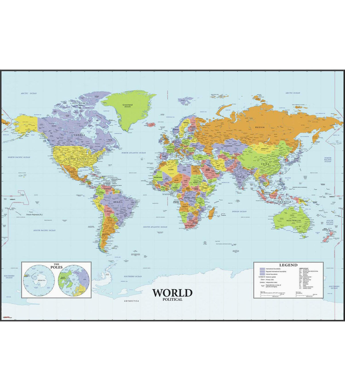 RoomMates Dry Erase Map Of The World Giant Decal