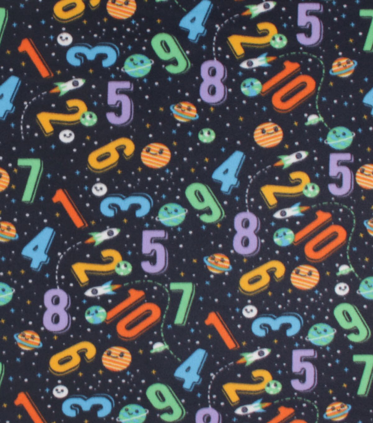 Numbers Blizzard Fleece Fabric