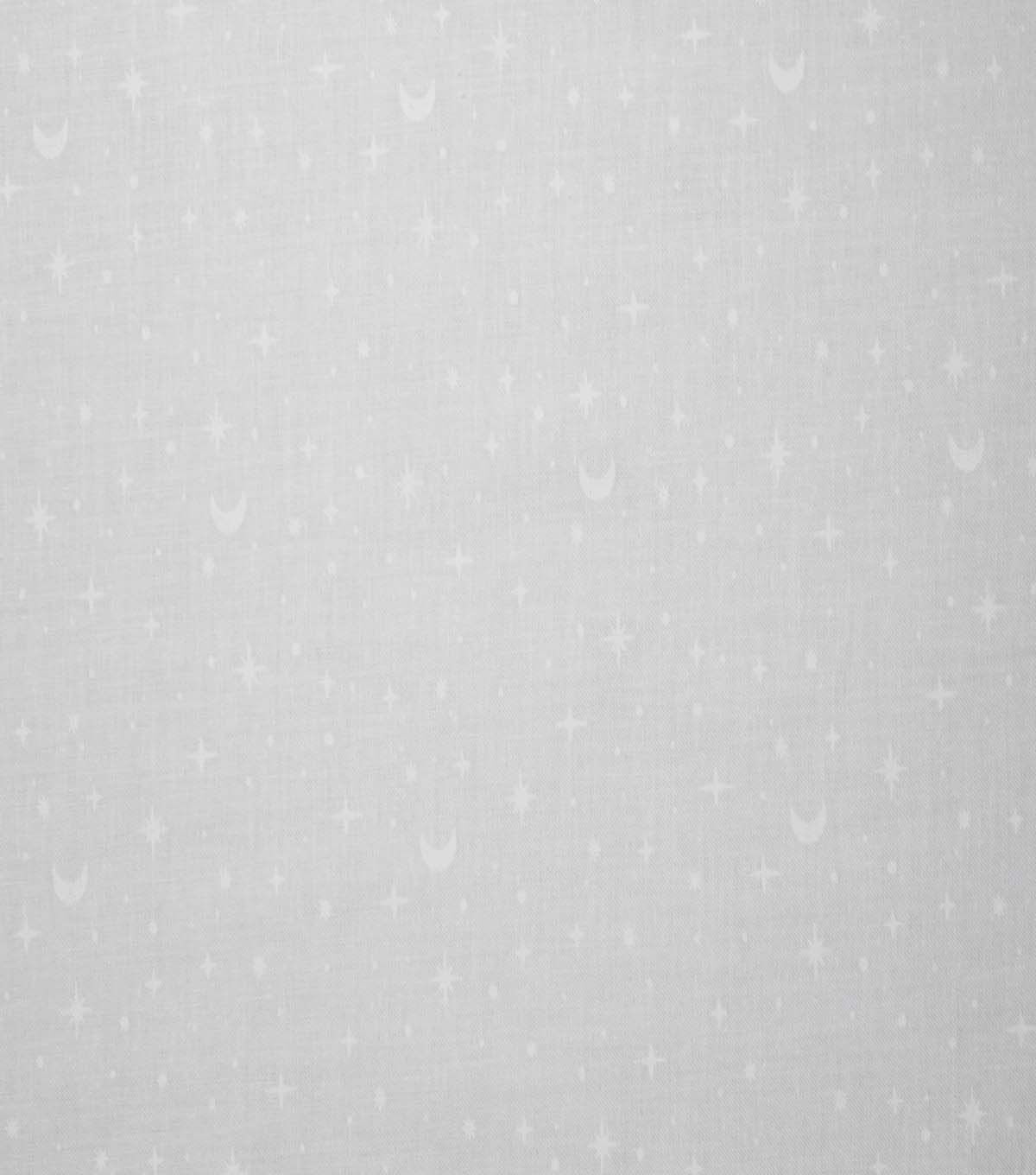 Stars & Moons on White Cotton Fabric by Quilter's Showcase