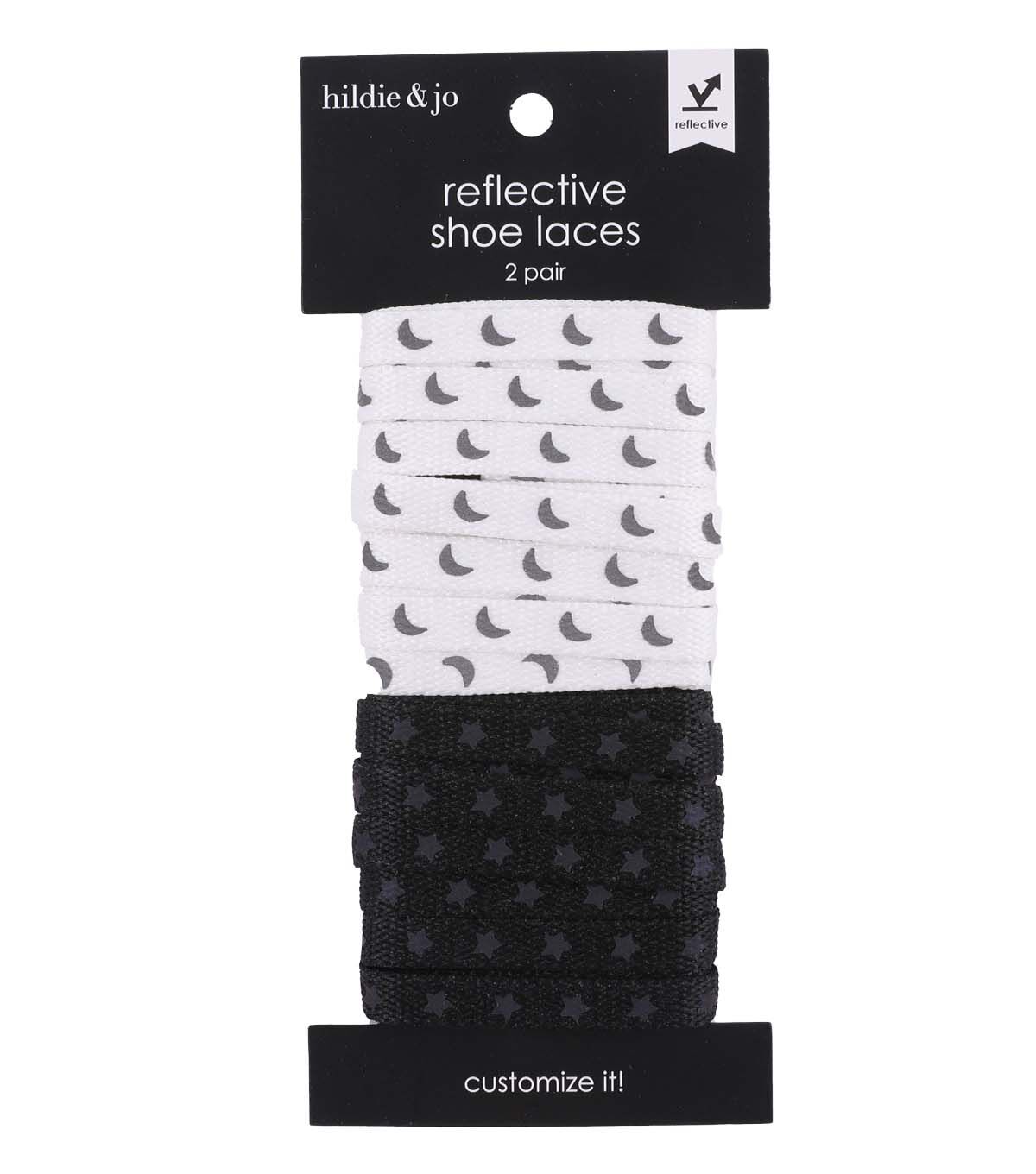 48 Star & Moon Glow Shoe Laces 2ct by hildie & jo