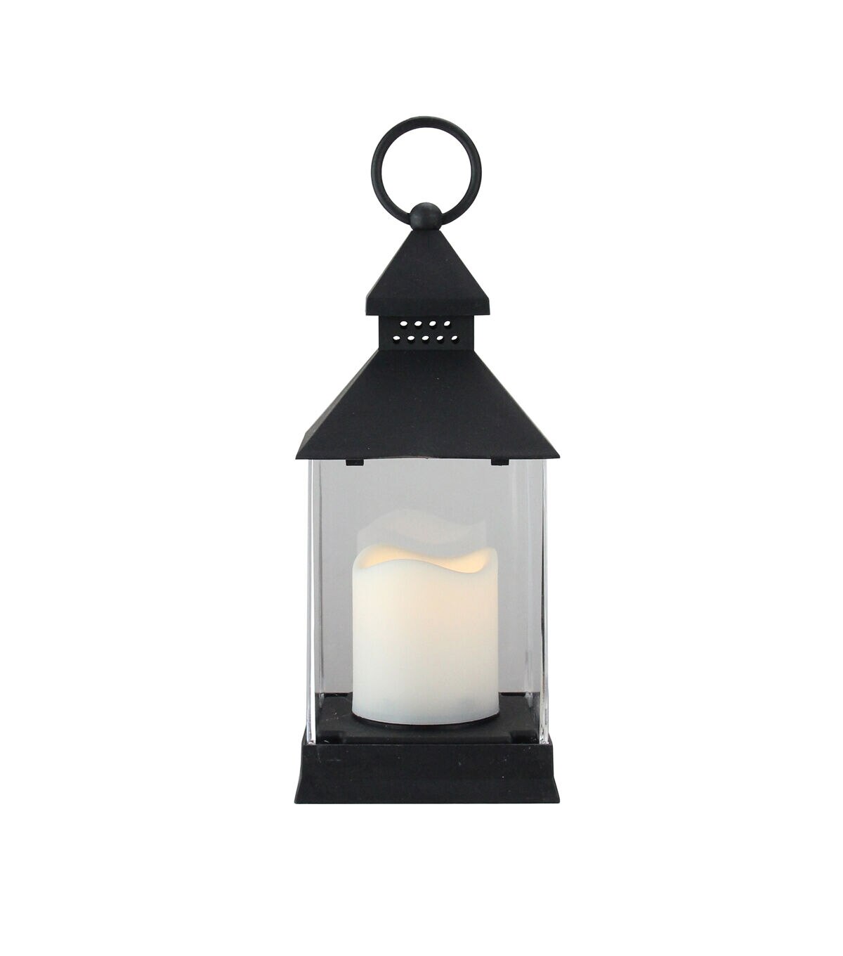 Northlight 9.5 Black Candle Lantern with LED Candle Tabletop Decor