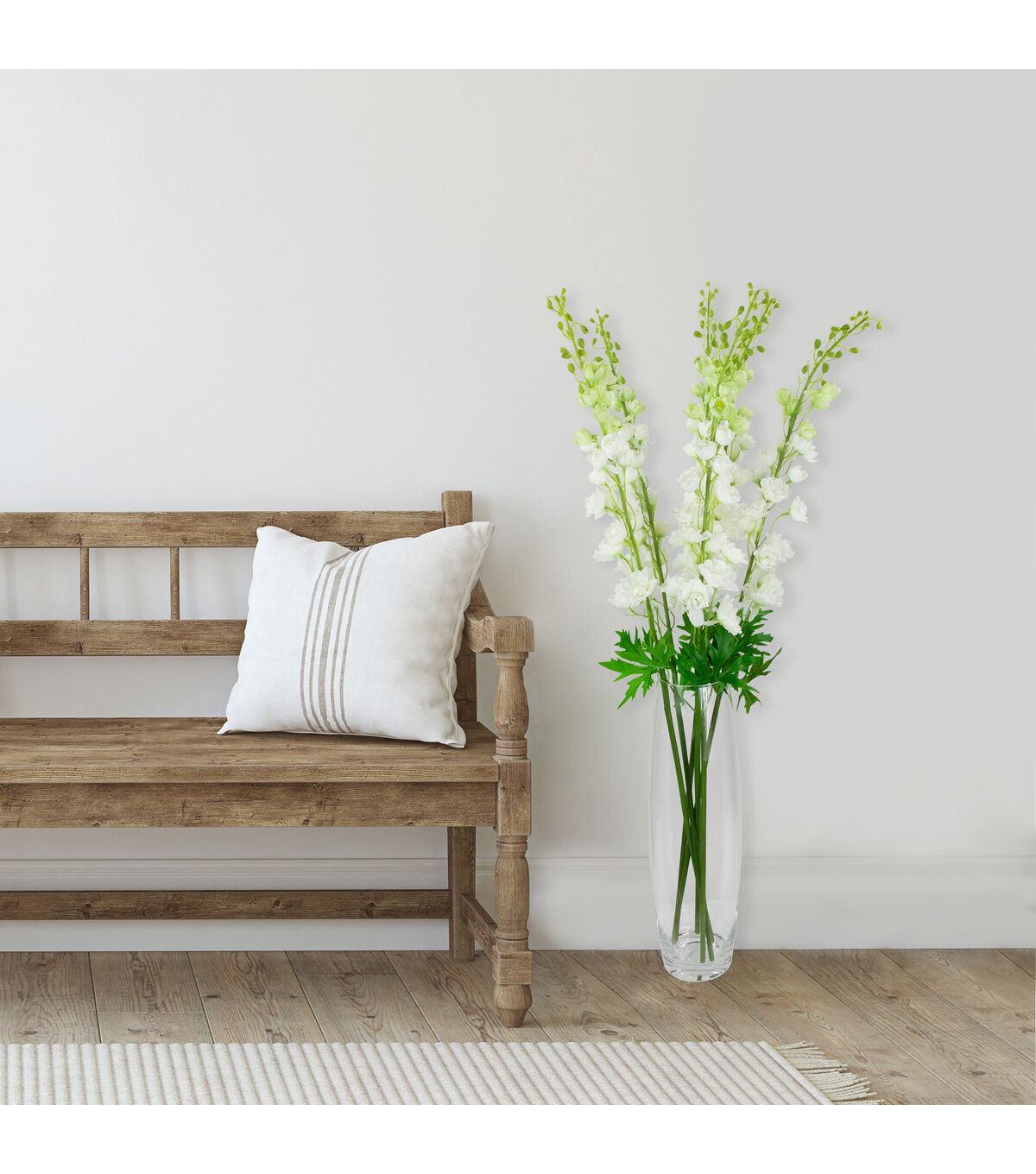 Northlight 40 White Delphinium Stems 6ct