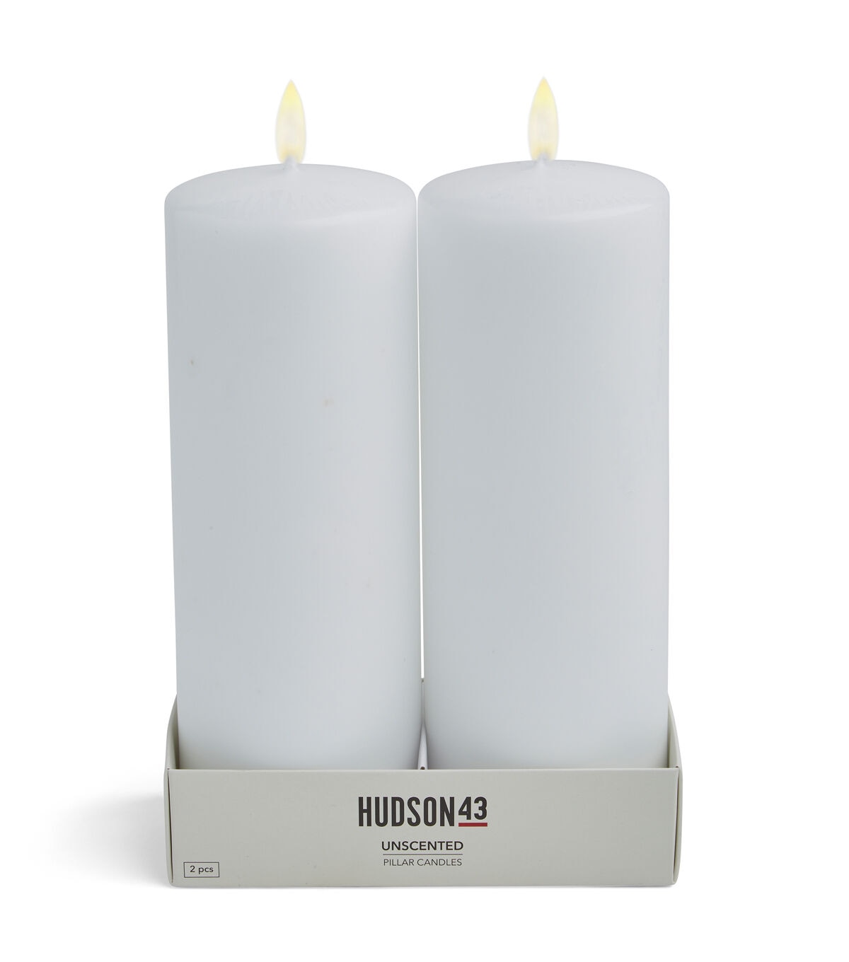 3 x 8 White Unscented White Pillar Candles by Hudson 43