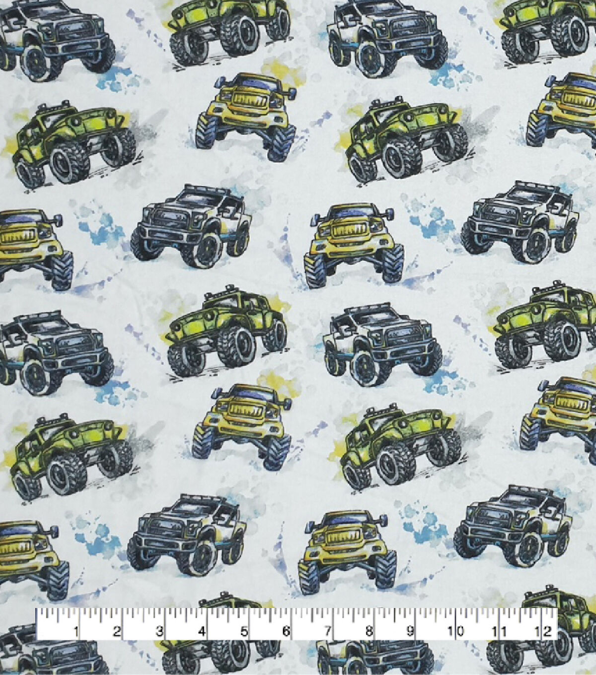 Monster Trucks Super Snuggle Flannel Fabric