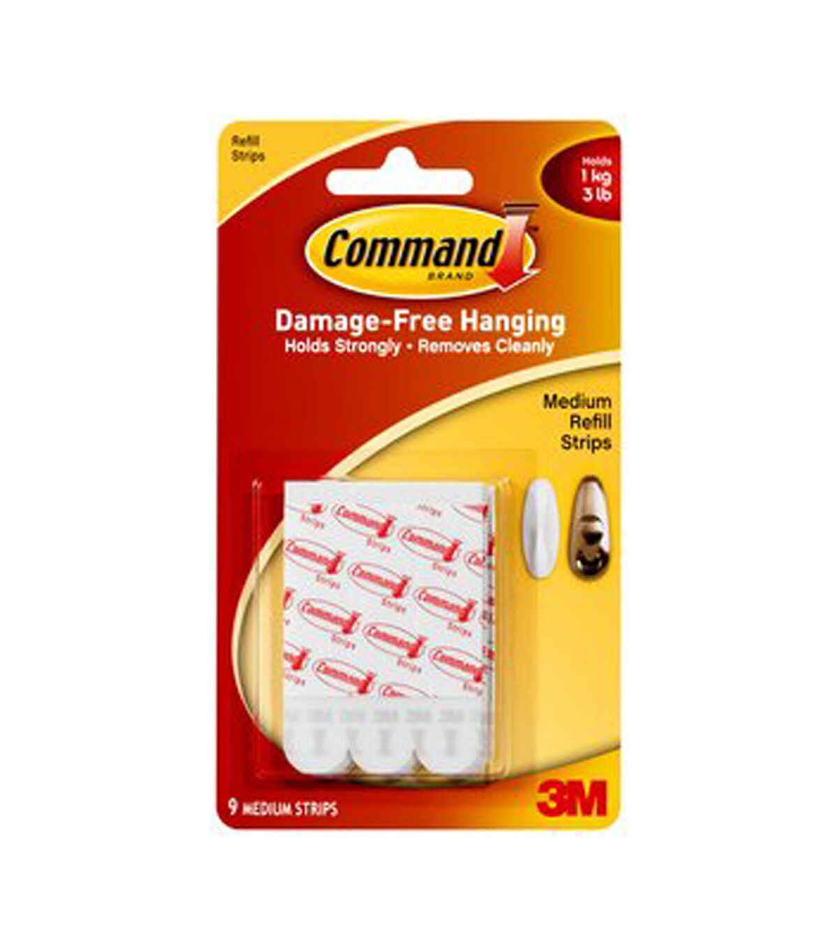 Command 3lbs Medium Refill Strips 9pk