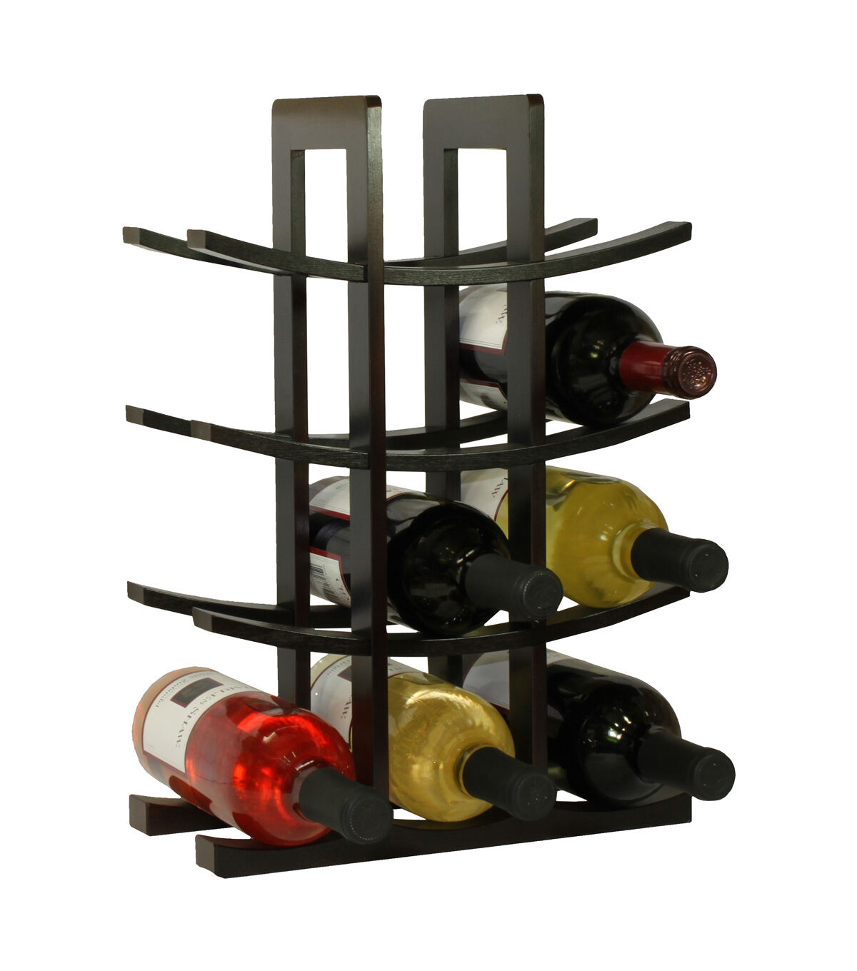 Oceanstar 12-Bottle Dark Espresso Bamboo Wine Rack