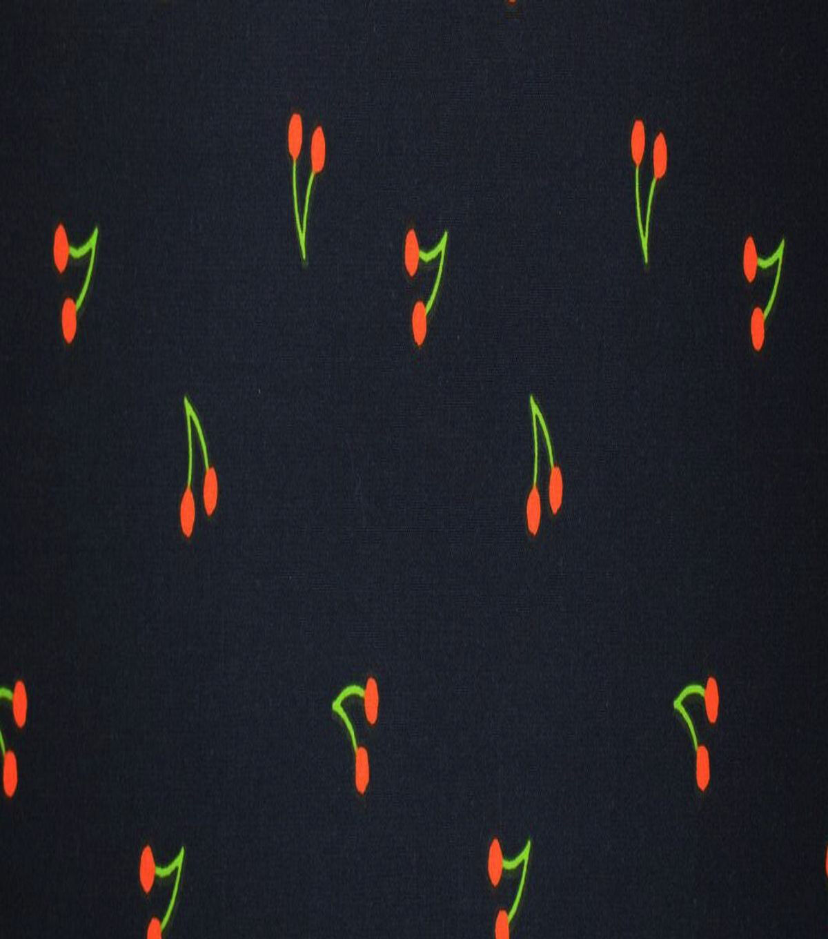 Cherries on Black Quilt Cotton Fabric by Quilter's Showcase