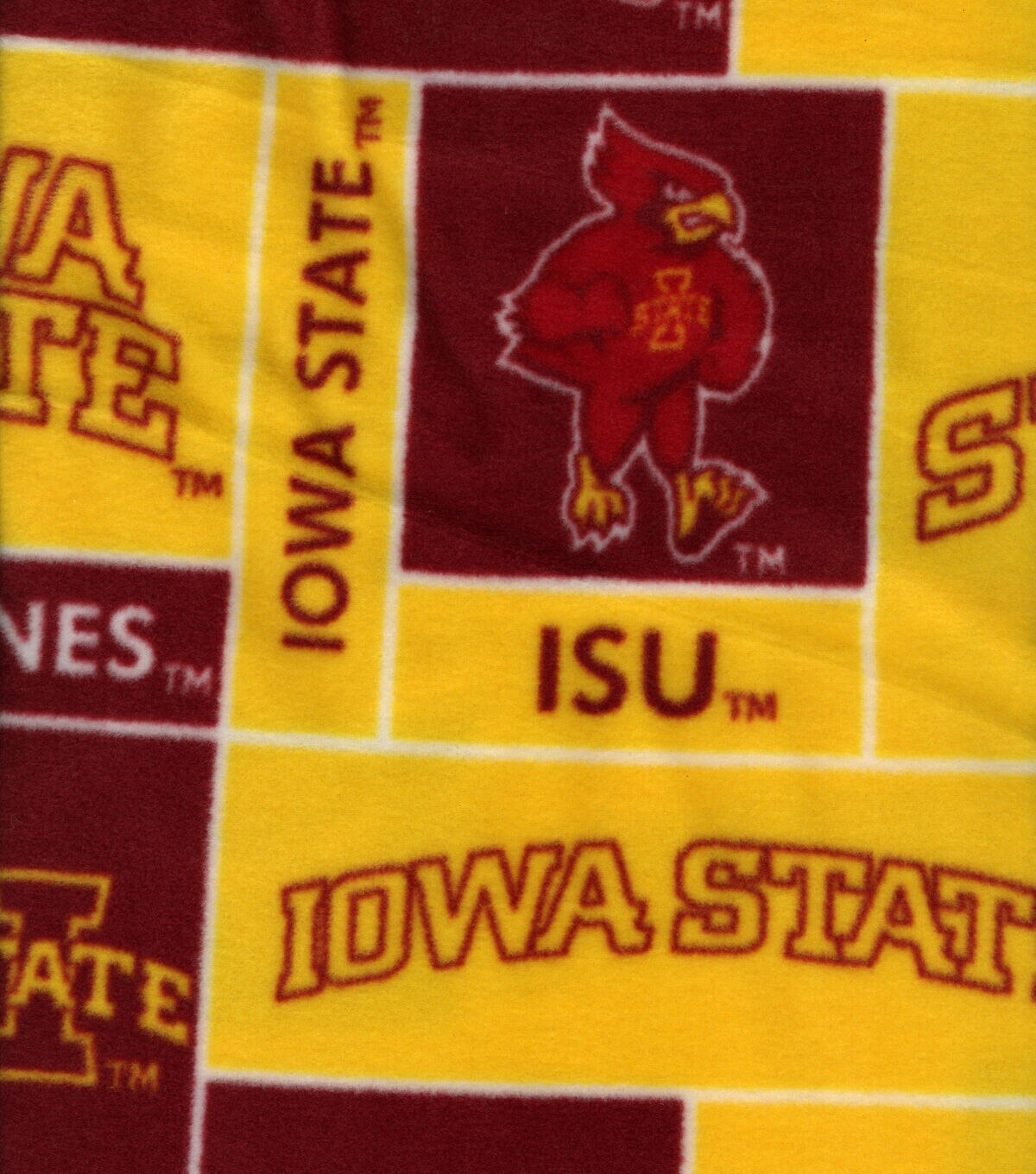 Iowa State University Cyclones Fleece Fabric Block