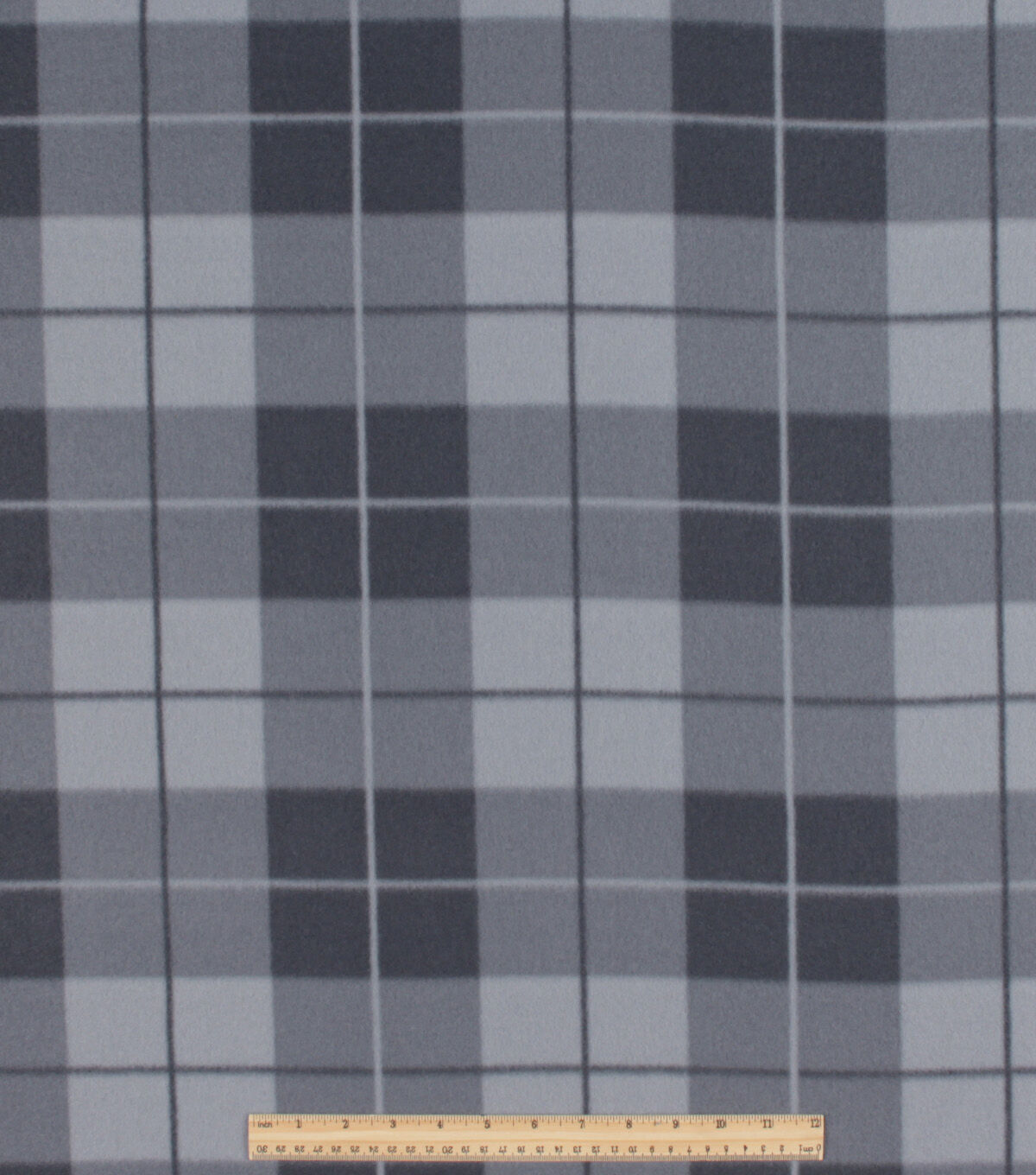 Gray Box Plaid Blizzard Prints Fleece Fabric