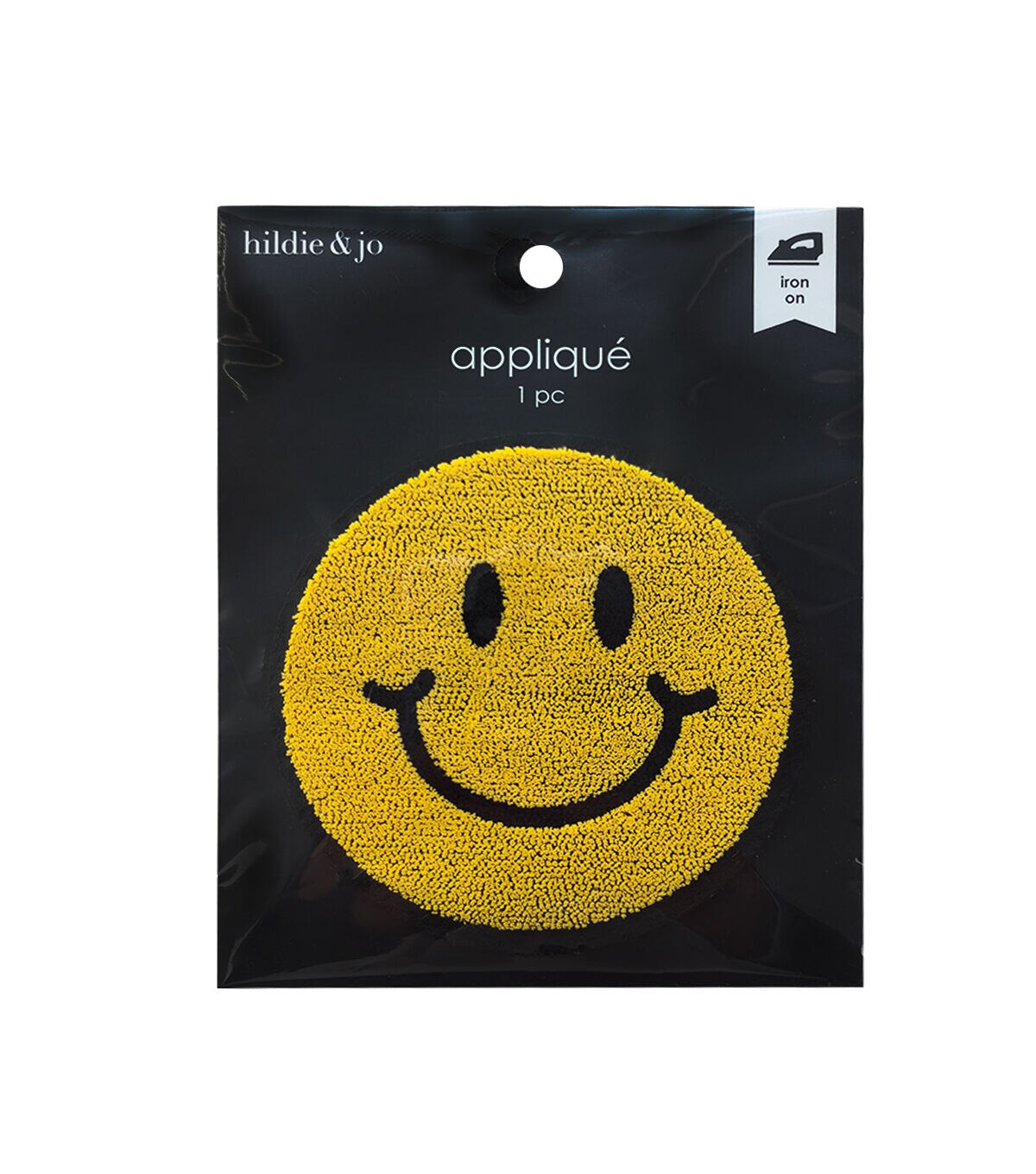 3 Yellow Traditional Smiley Face Iron On Applique by hildie & jo