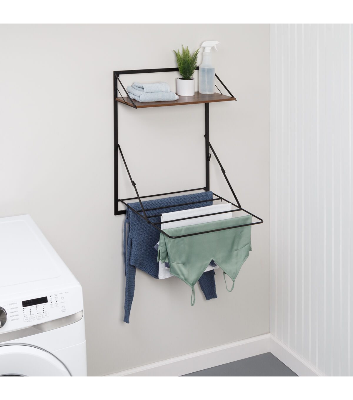 Honey Can Do 24 x 31 Over the Door Foldable Drying Rack With Shelf