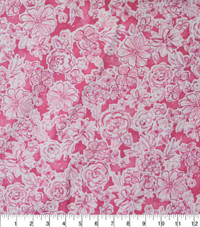 Pink Floral 108Wide Premium Cotton Fabric