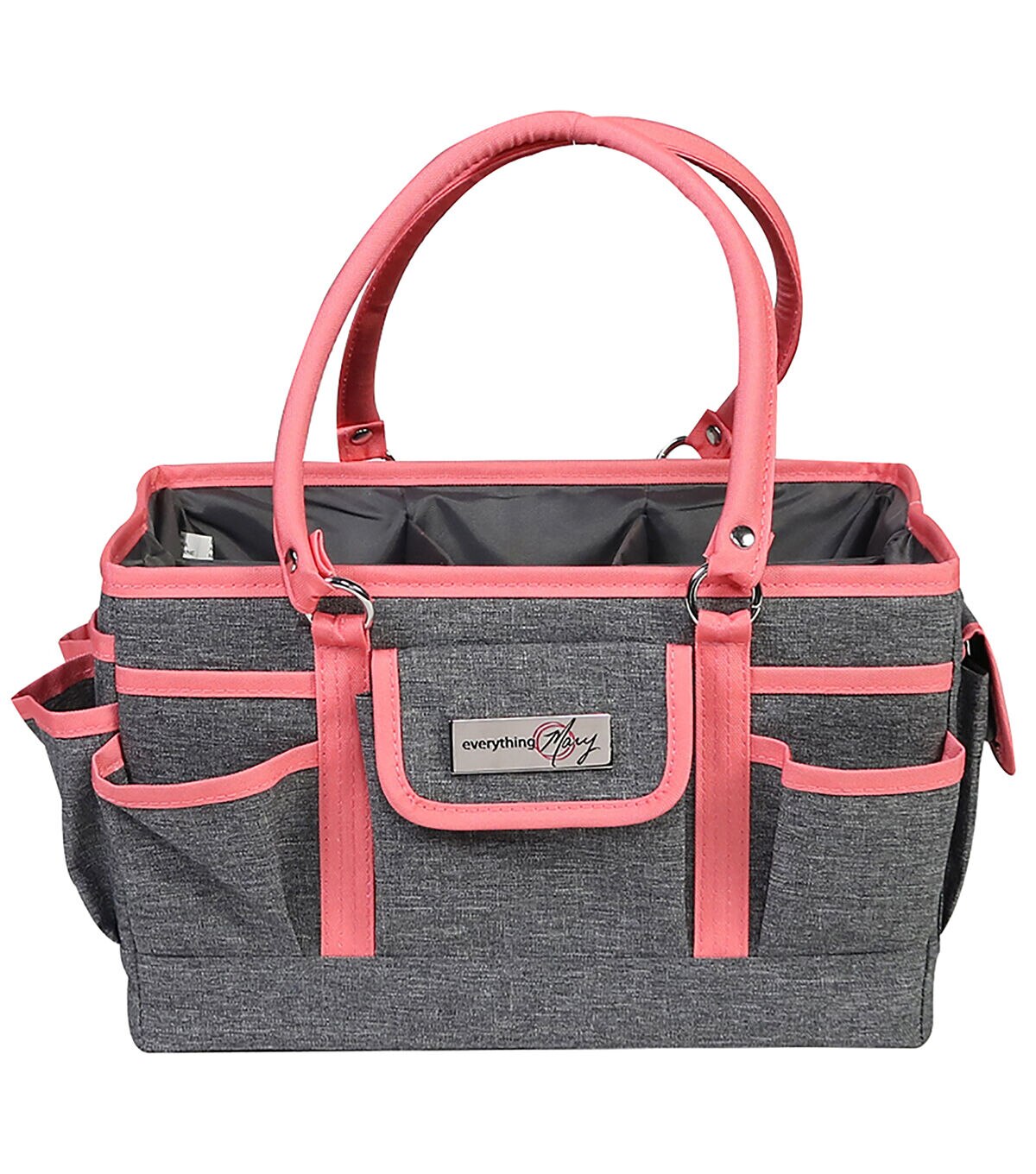 Everything Mary 13 Coral & Gray Collapsible Deluxe Store & Tote