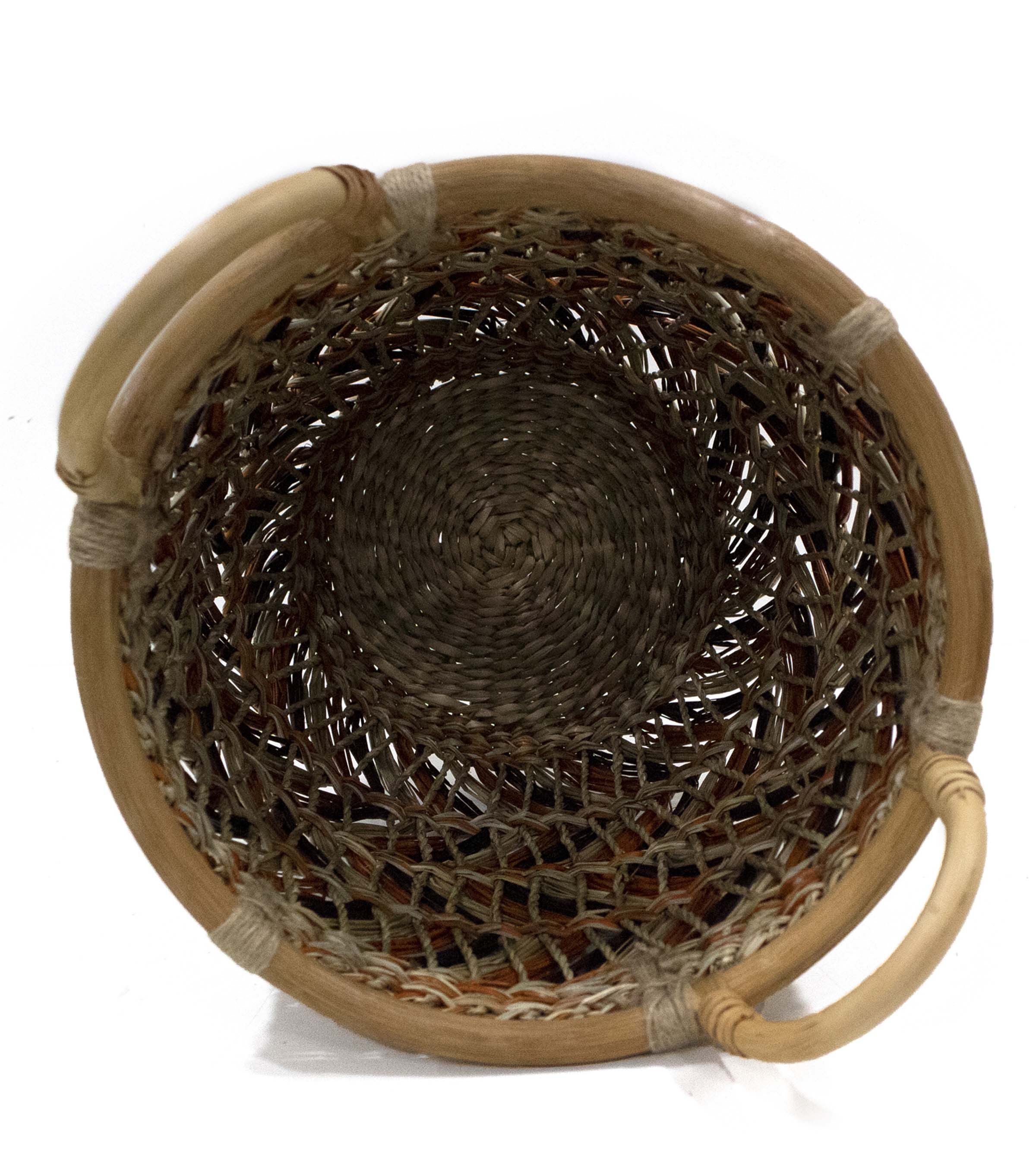 10 Chevron Seagrass & Rattan Woven Basket by Place & Time