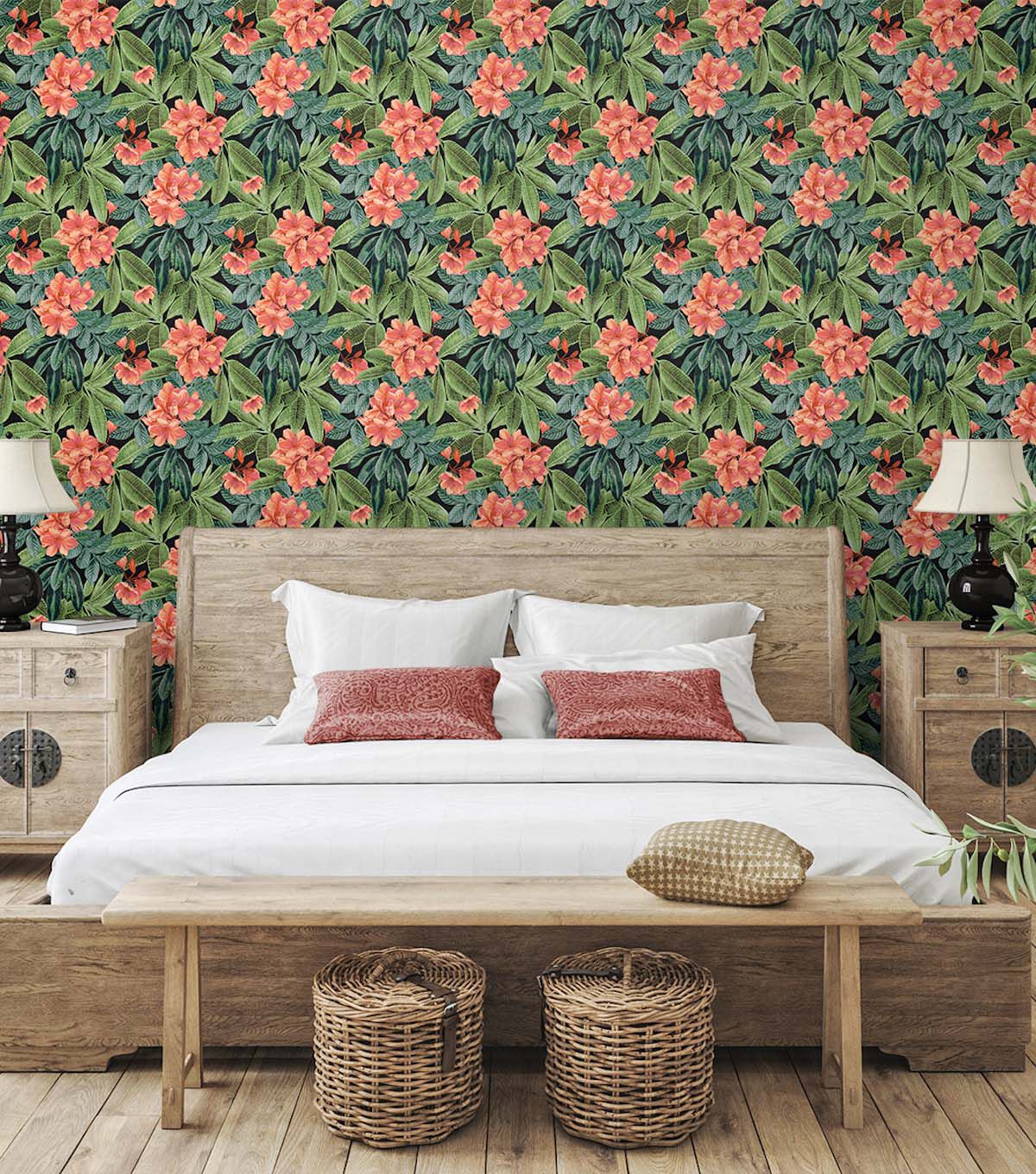 Tommy Bahama 20.5' x 18' Noir Darwin Flora Peel & Stick Wallpaper