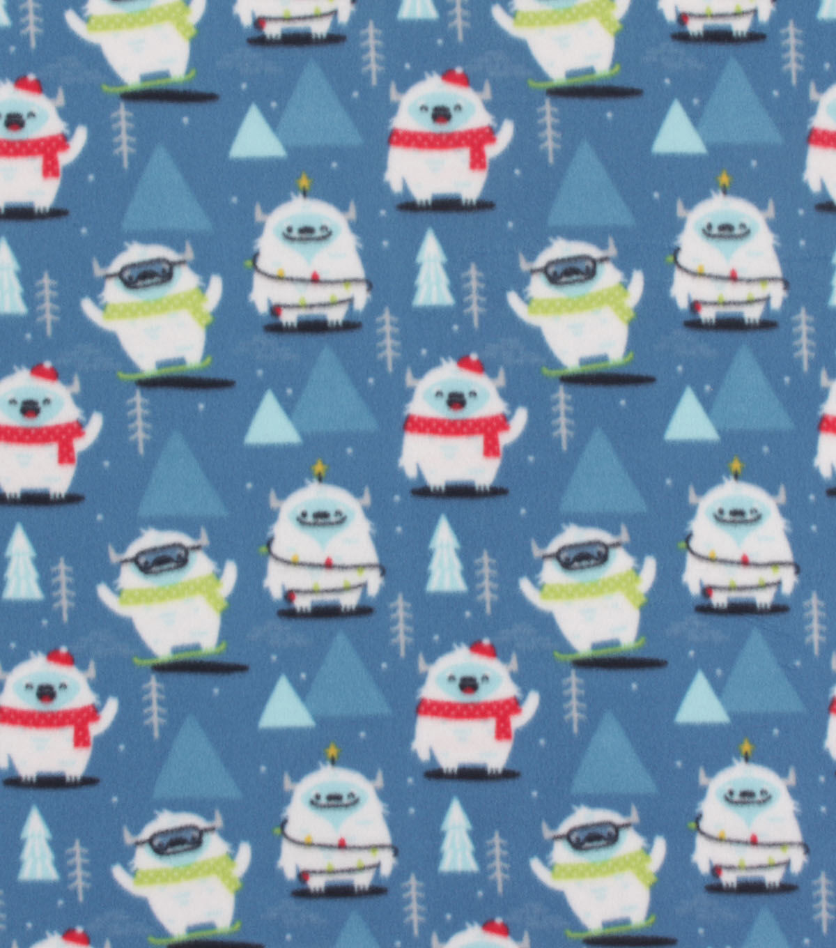Yeti To Ski Blizzard Fleece Fabric