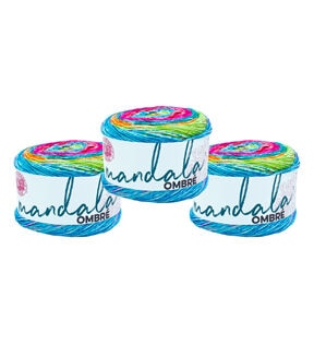 Lion Brand Mandala Ombre Worsted Acrylic Yarn 3 Bundle