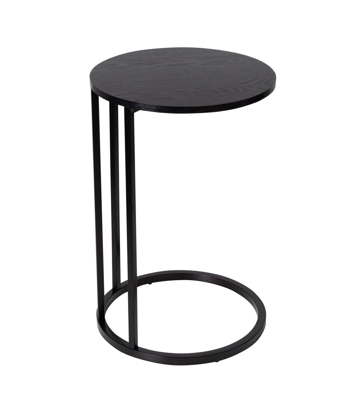 Honey Can Do Black Round C Shaped Table