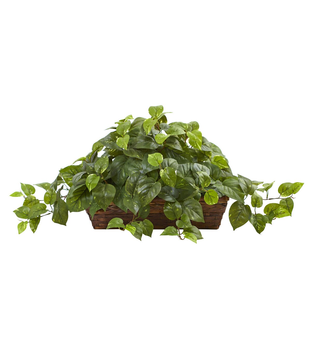 Nearly Natural 15 Pothos Plant with Ledge Basket