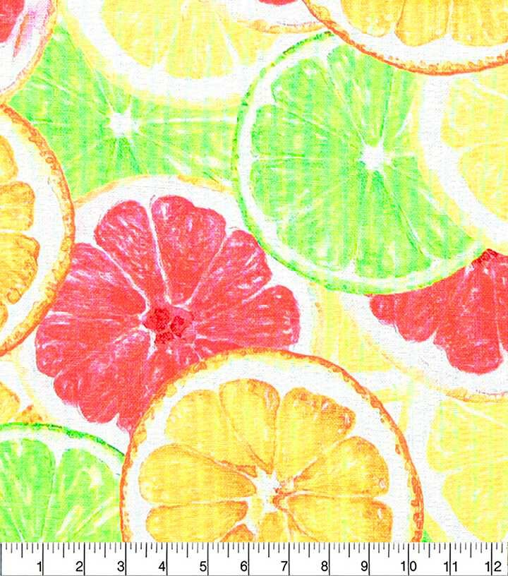 Summer Lemons & Limes Novelty Print Fabric