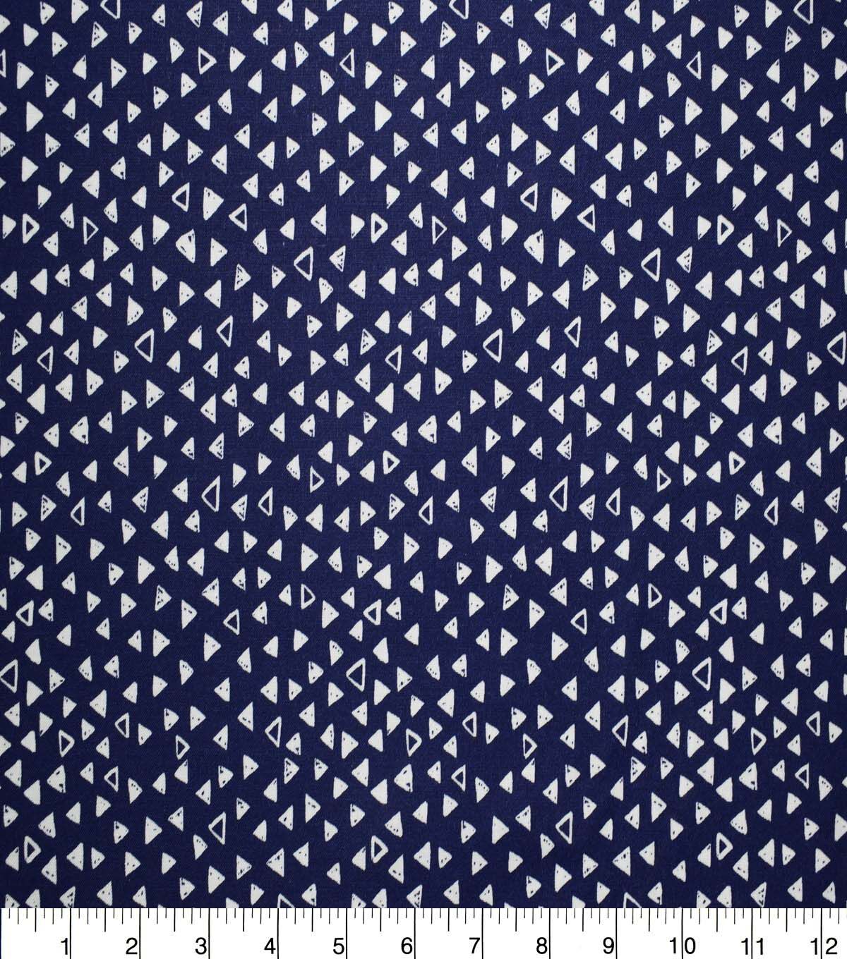Triangles on Navy Cotton Fabric by Quilter's Showcase