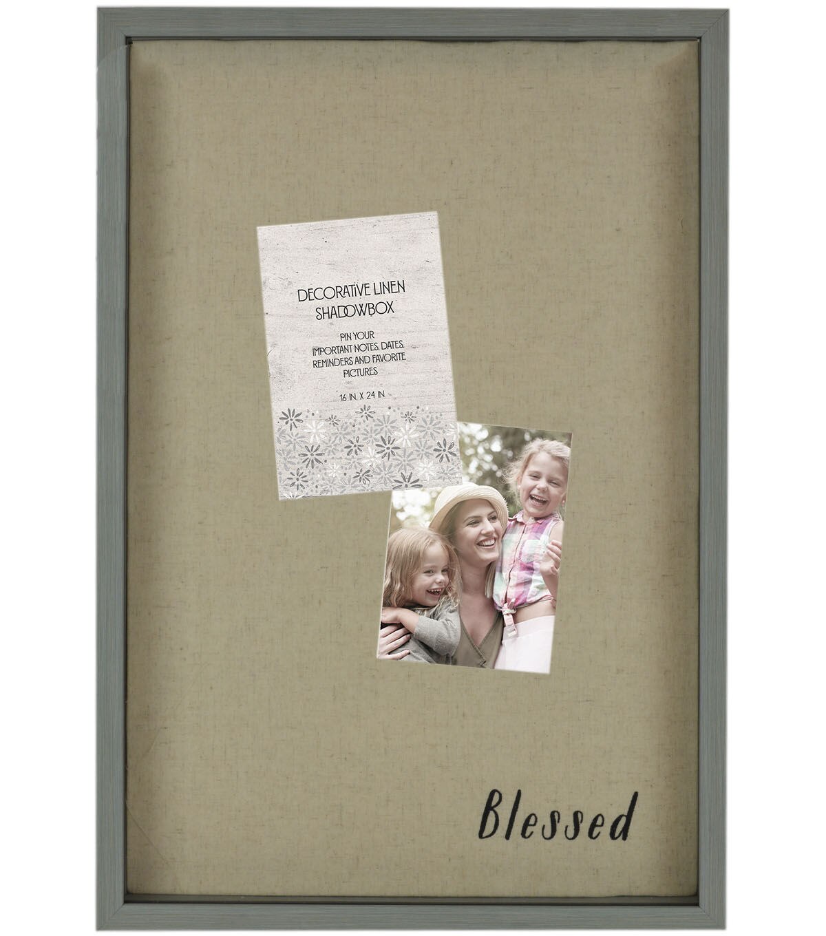 Enchante 16 x 24 Decorative Blessed Linen Shadowbo x