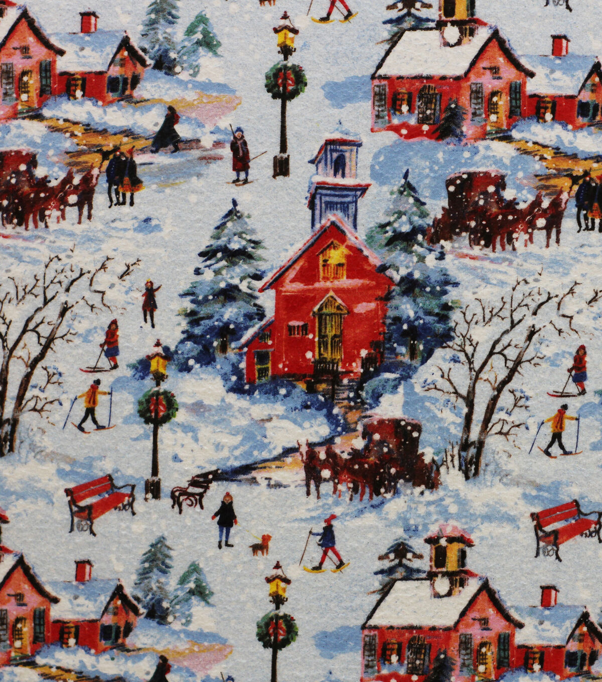 Snow Scenic Super Snuggle Christmas Flannel Fabric