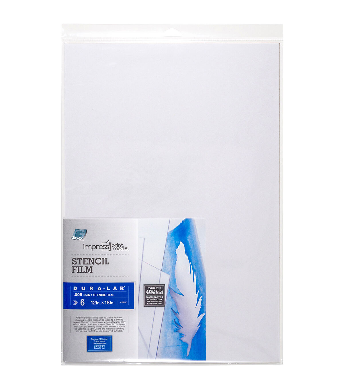 Grafix 12 x 18 Impress Stencil Films 6ct