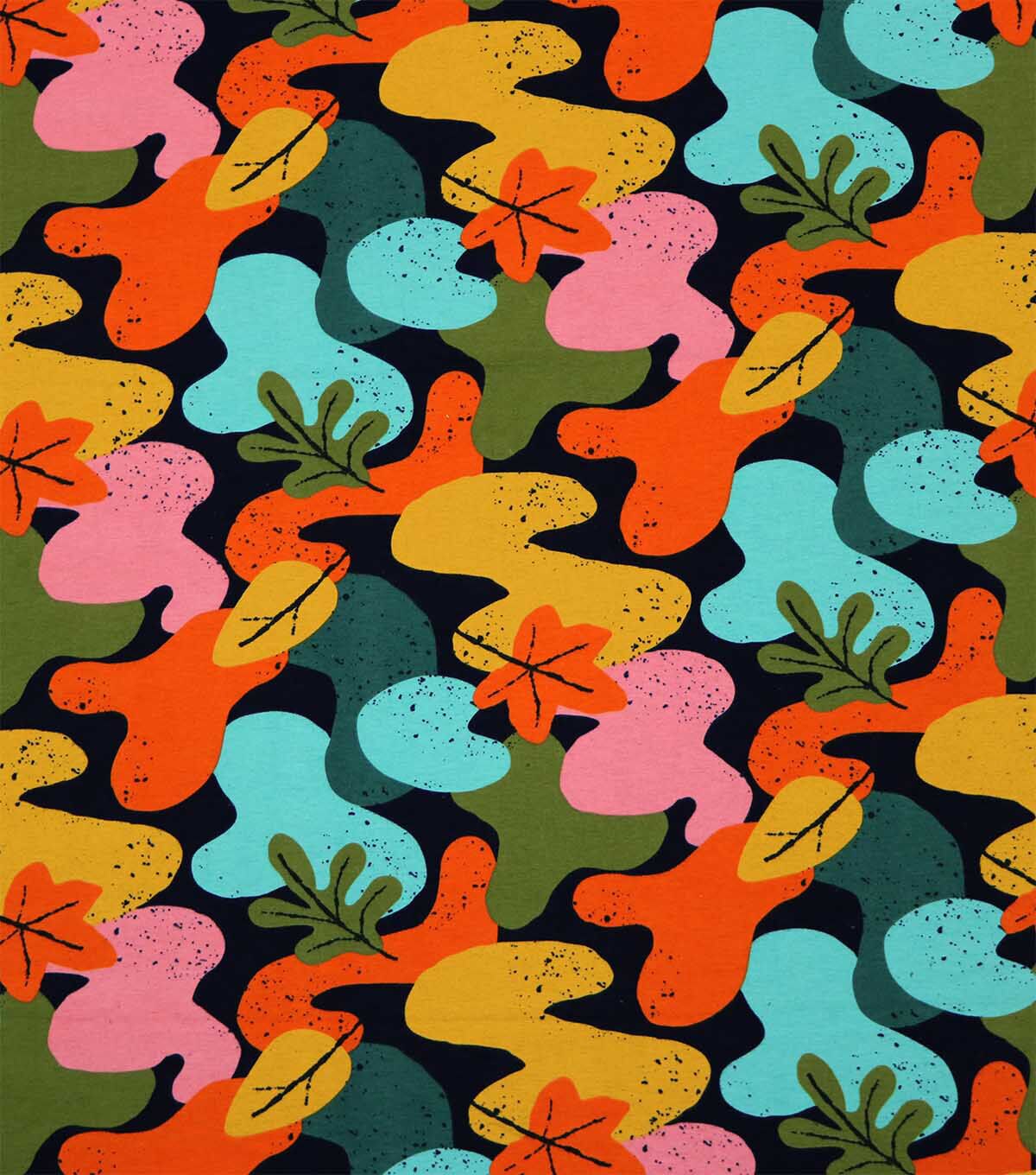 Multicolor Geometric Leaf Super Snuggle Flannel Fabric by POP!