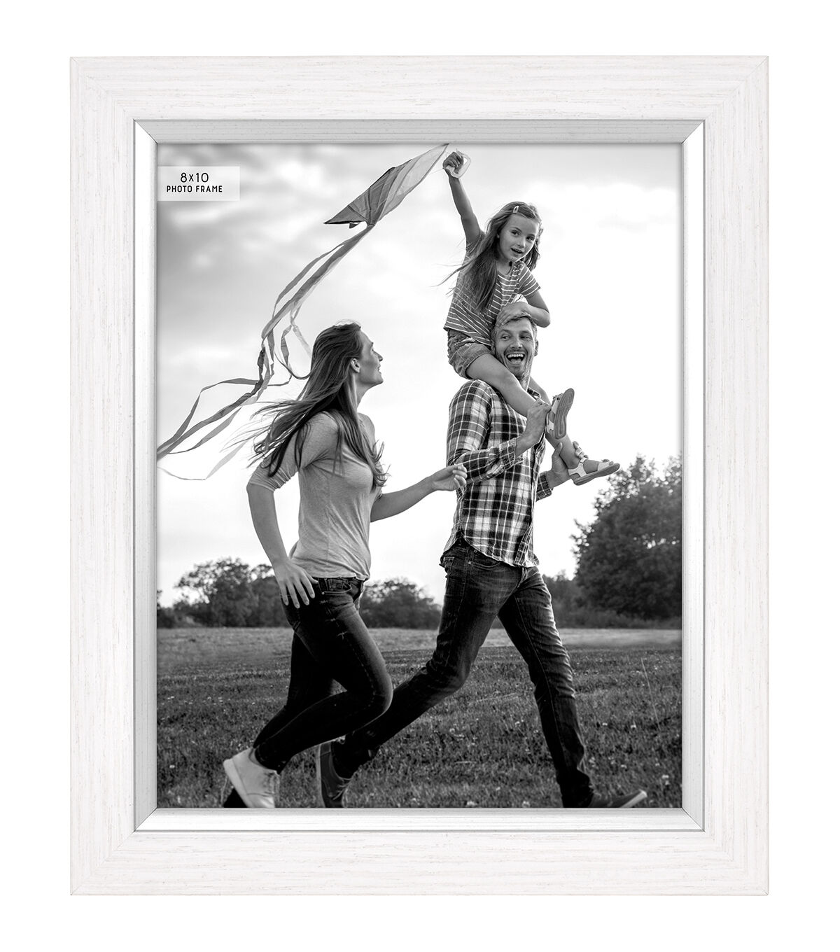 MCS 8 x 10 White & Silver Plastic Tabletop Picture Frame