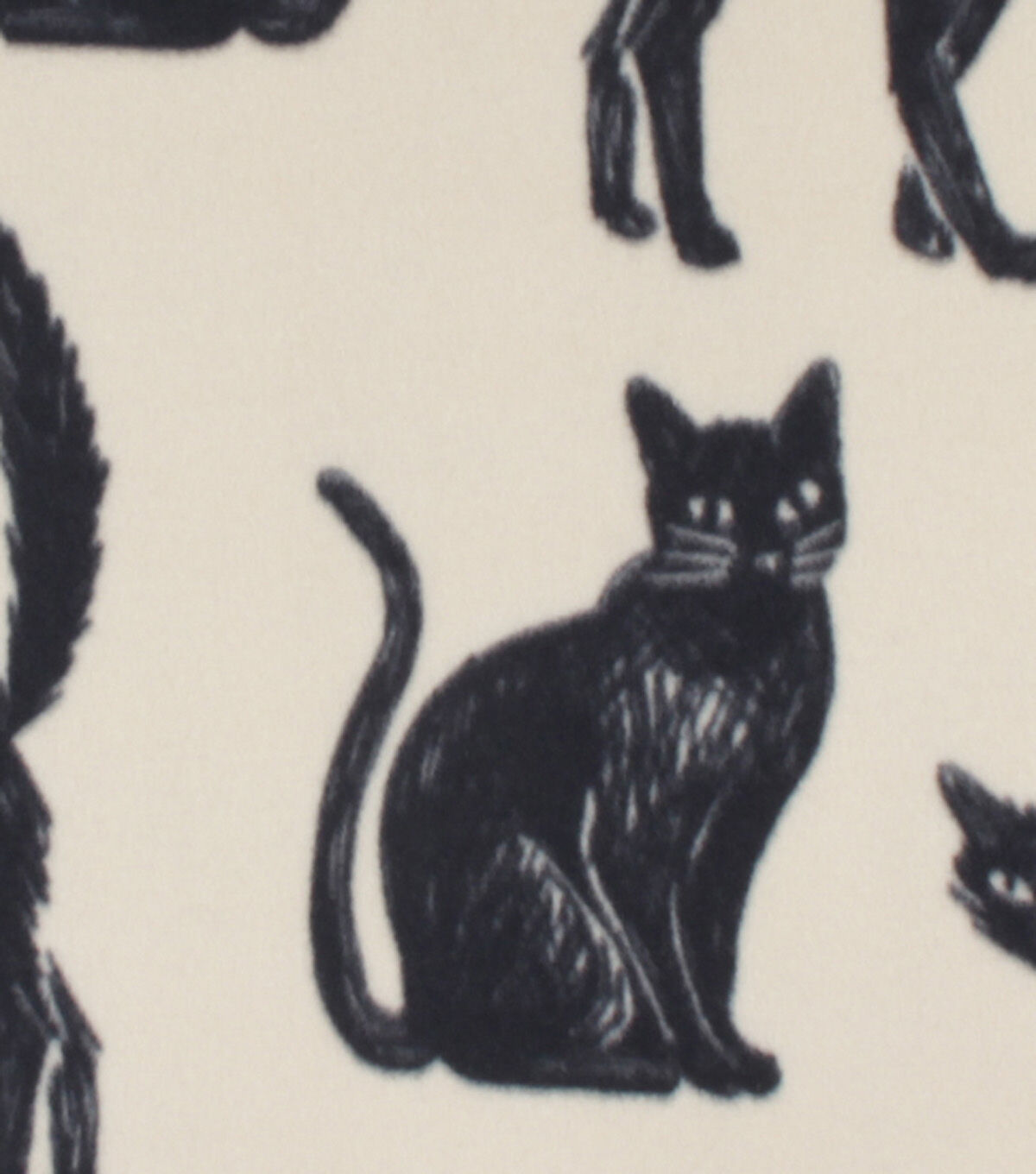 Black Cats Blizzard Fleece Fabric