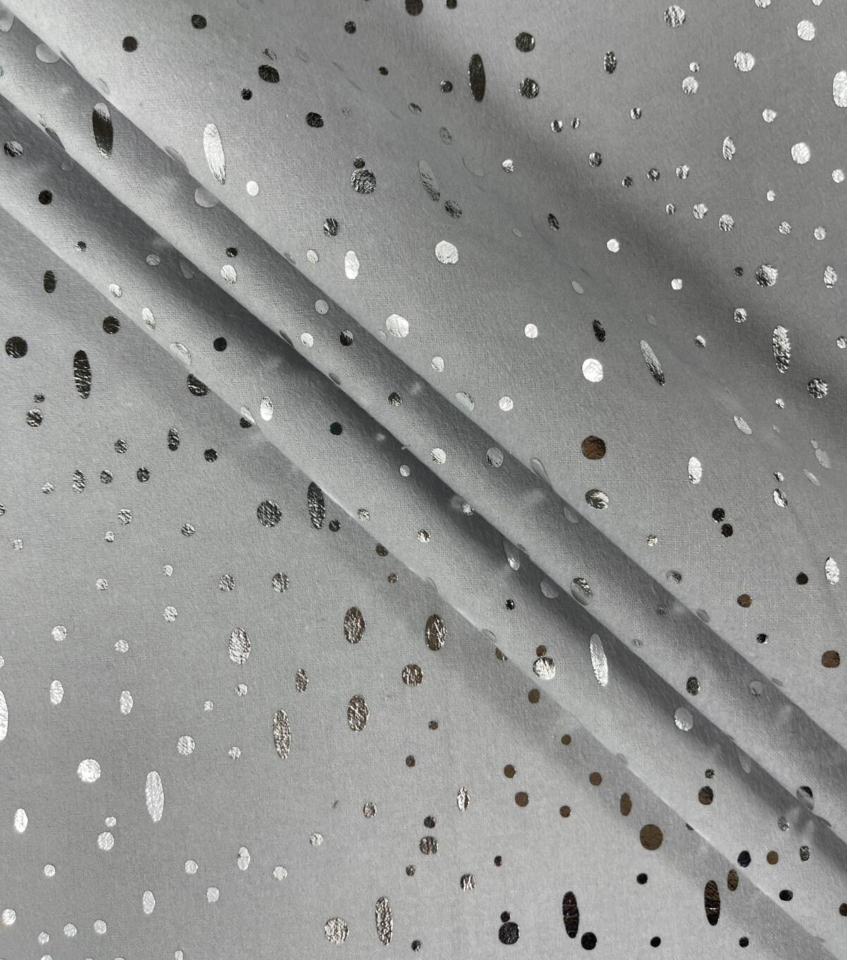 Speckle Gray Foil Flannel Fabric