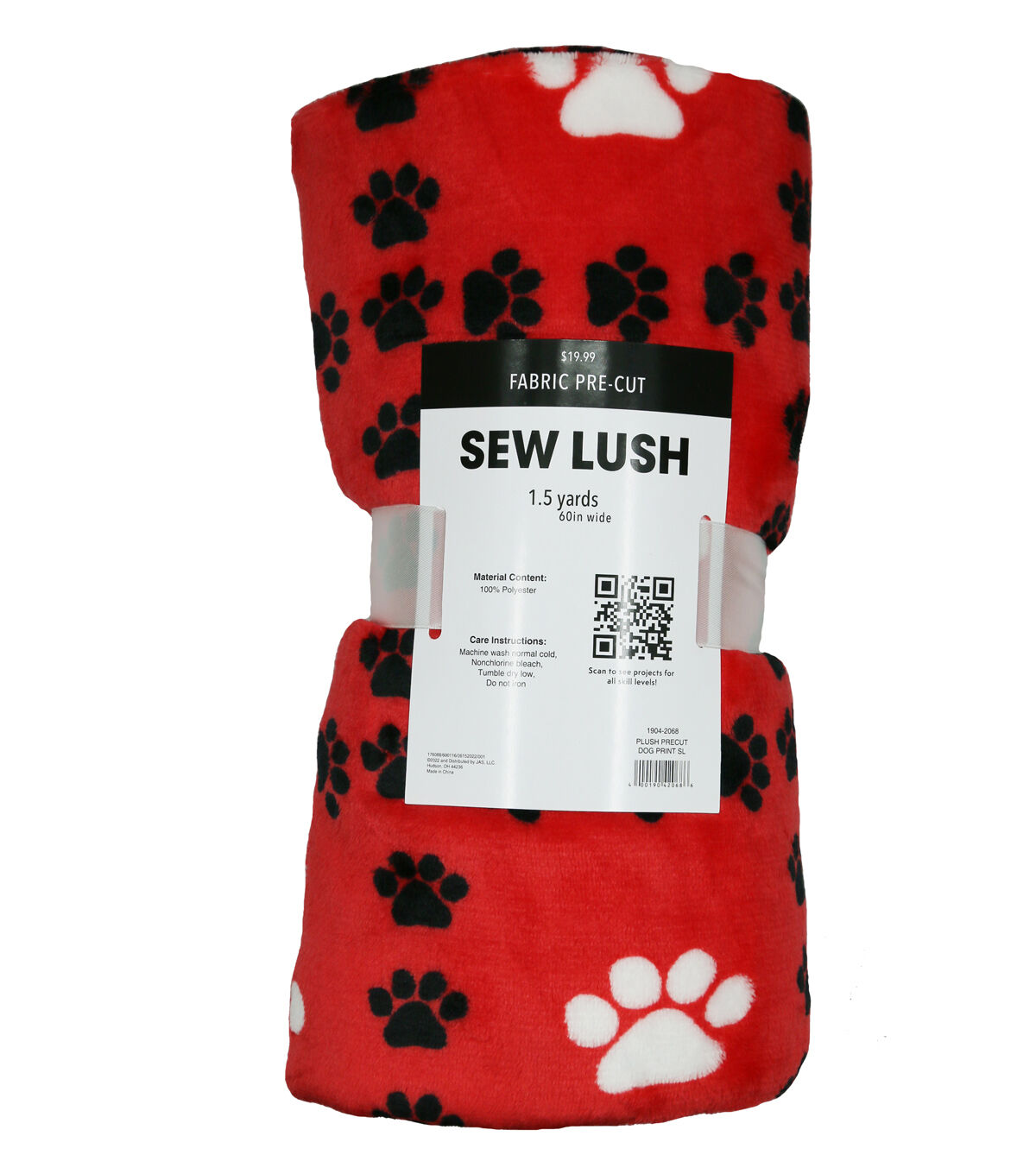 Sew Lush Plush 1.5 yard Precut Dog Print Fleece Fabric