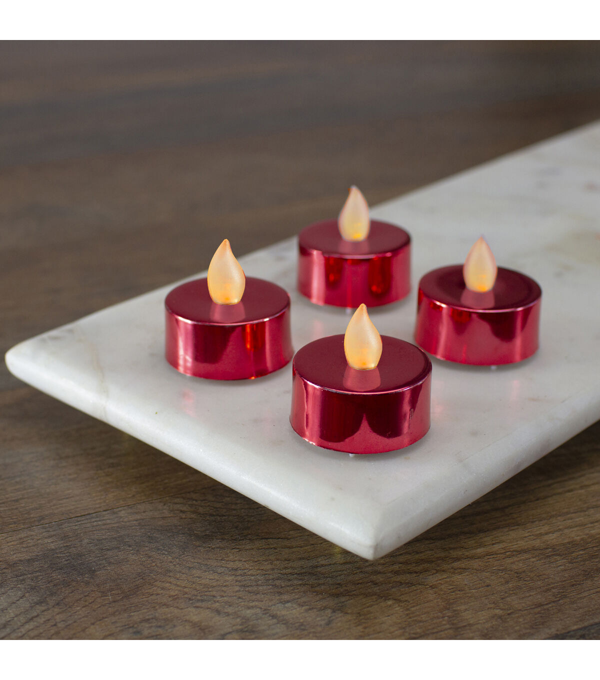 Northlight 4ct LED Metallic Red Tealights