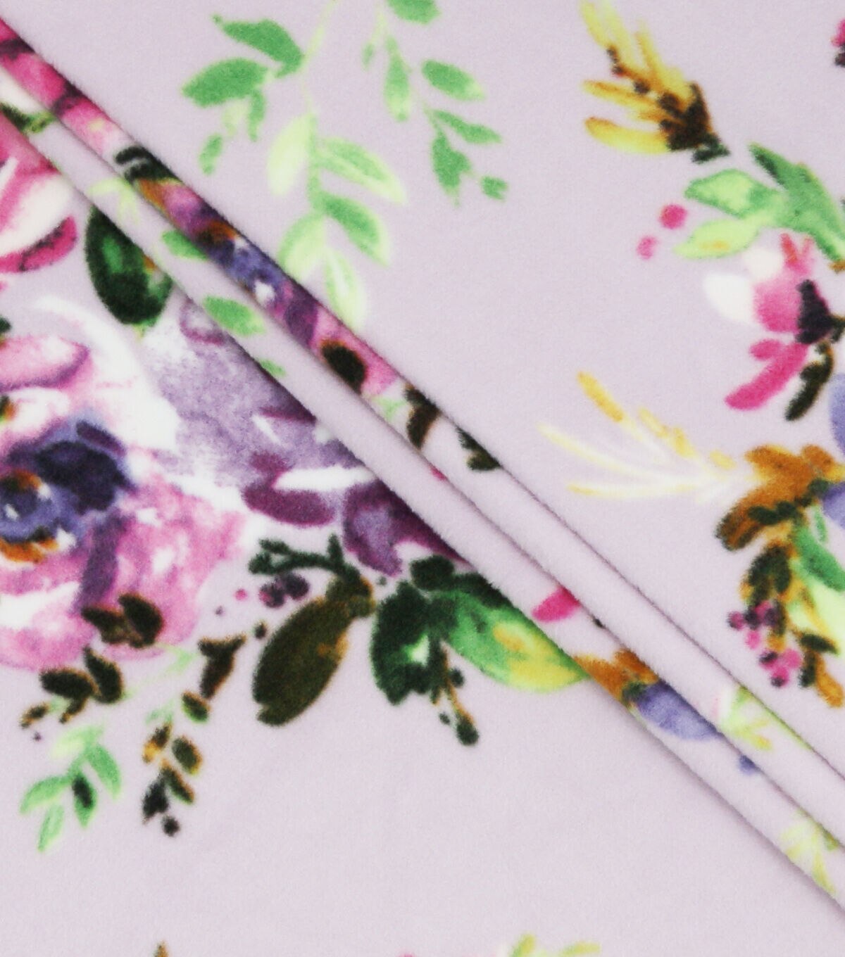 Floral Bunches on Pink Anti Pill Fleece Fabric