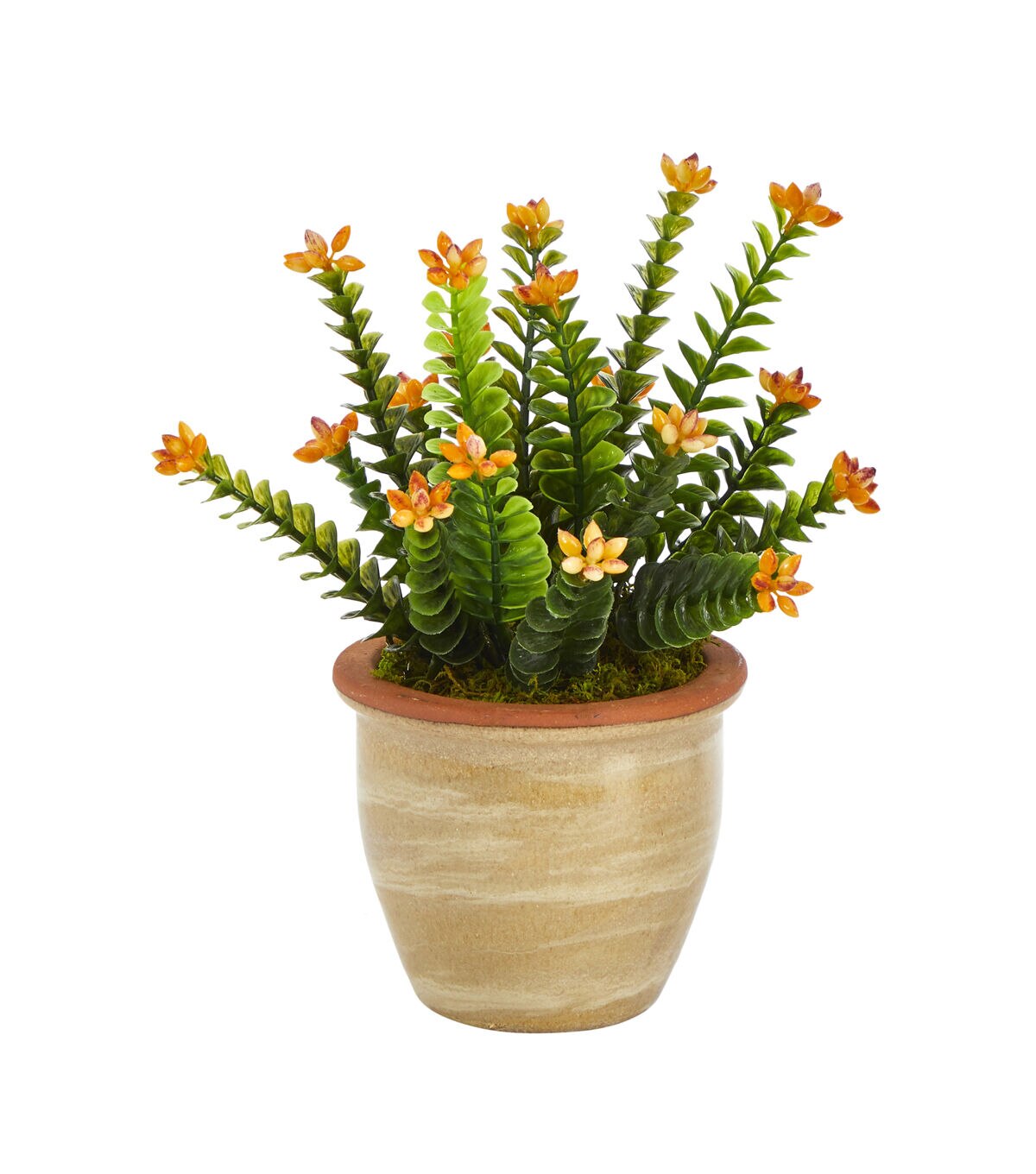 Nearly Natural 10 Flowering Sedum Succulent Artificial Plant in Planter