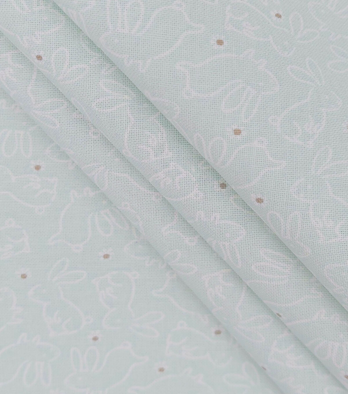 Bunny White Easter Cotton Fabric