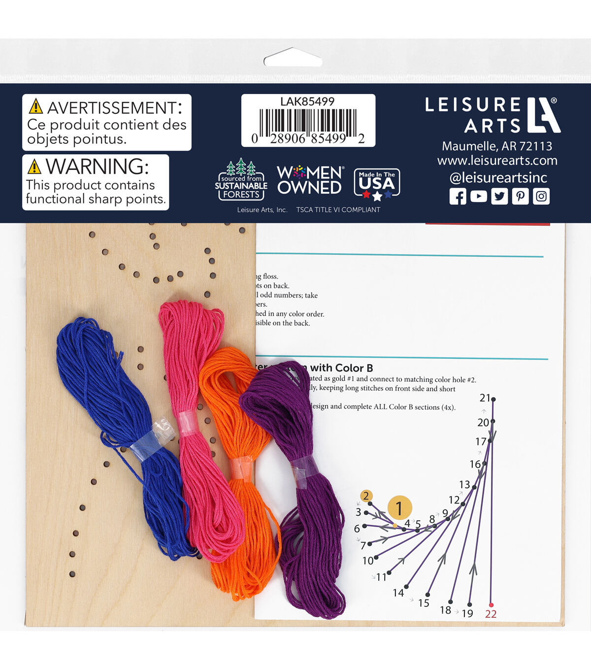 Liesure Arts 10 Royal Jester Panel Wood Stitching String Art Kit