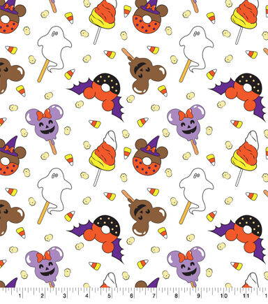 Disney Foods Halloween Treat Cotton Fabric