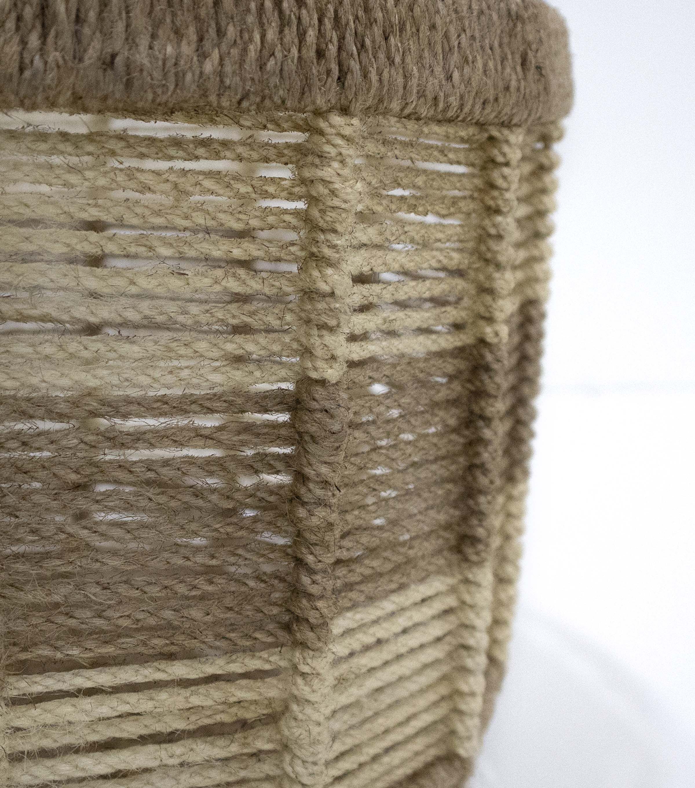 12 Natutal Striped Woven Jute Basket by Place & Time