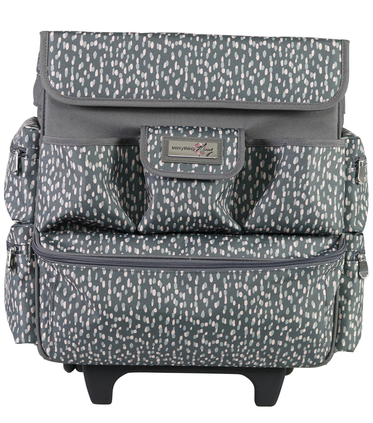 Everything Mary 18 Gray & White Teacher Rolling Tote