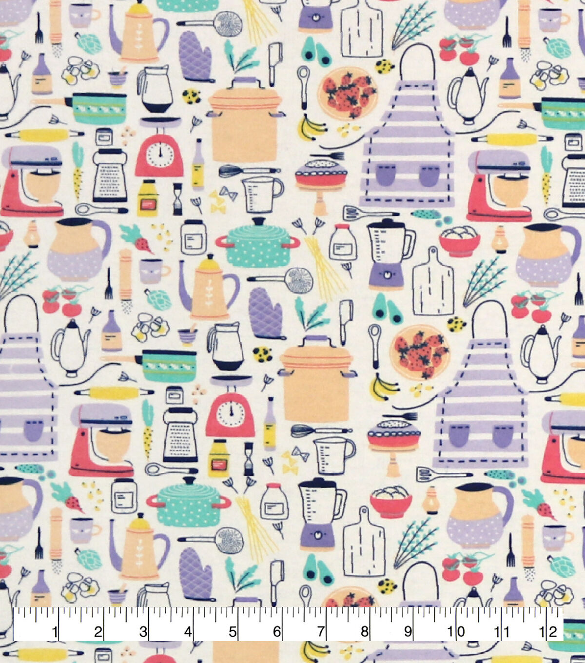 Cooking Icons Super Snuggle Flannel Fabric