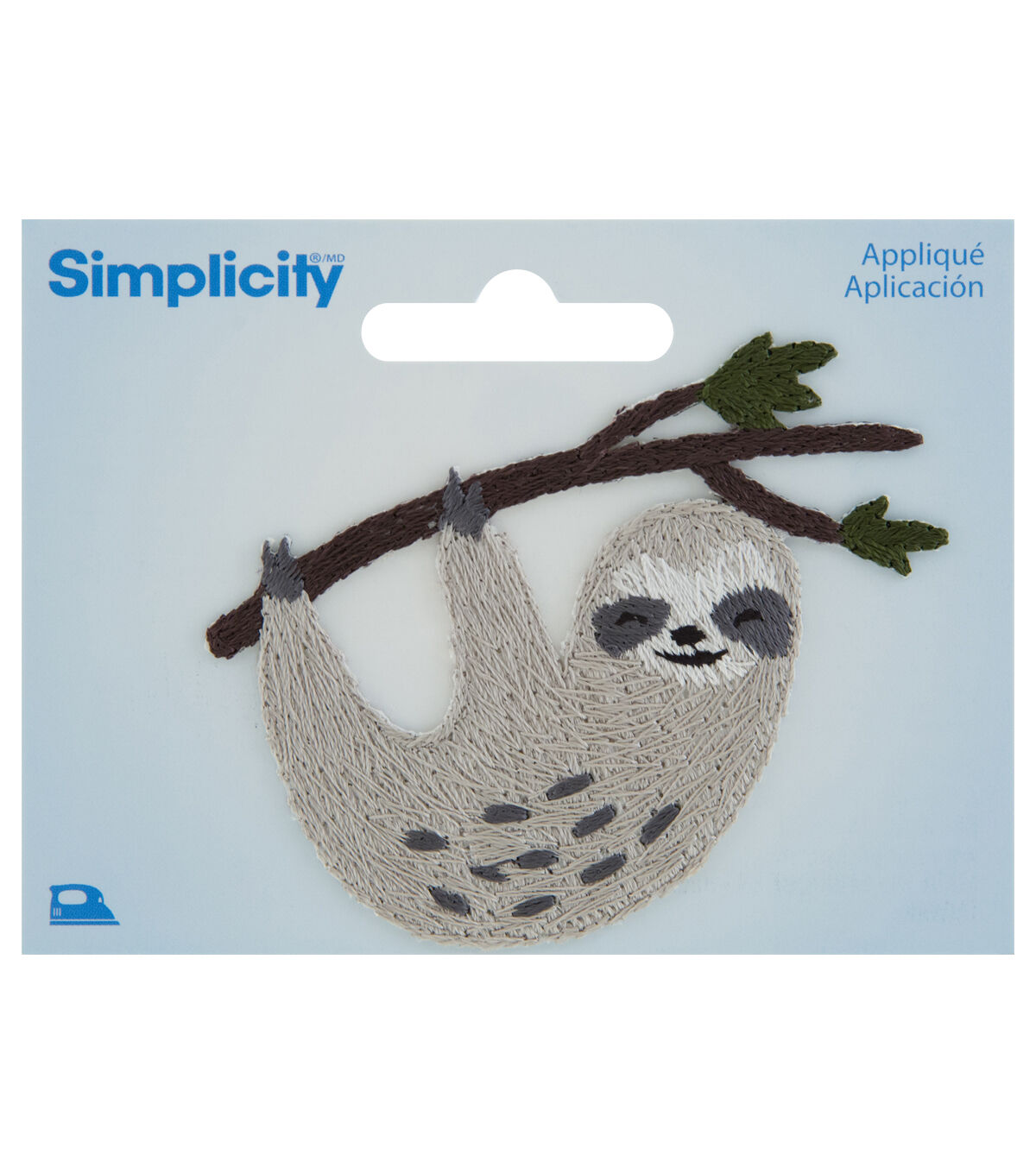 Simplicity 3 Embroidered Sloth Iron On Patch