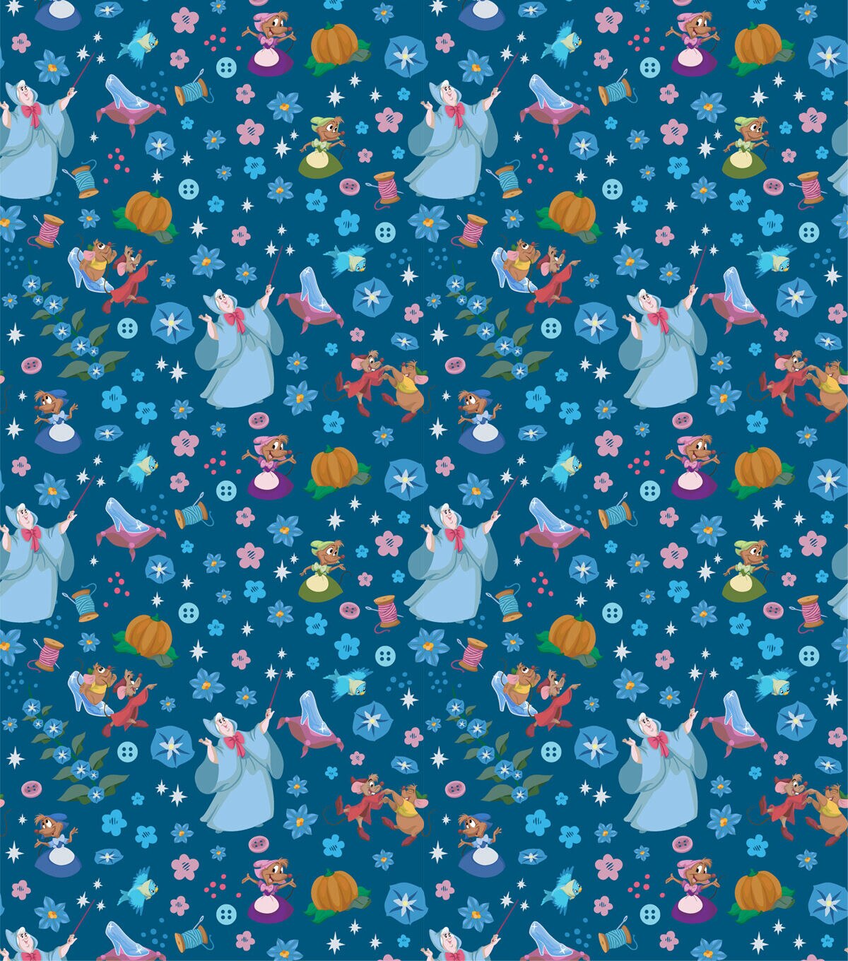 Cinderella Friends Disney Cotton Fabric