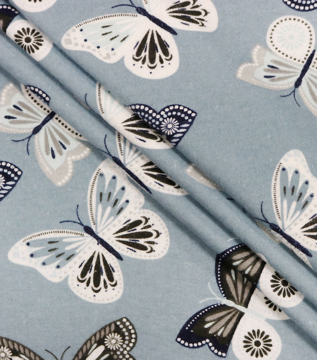 Sophisticated Butterfly Blue Super Snuggle Flannel Fabric