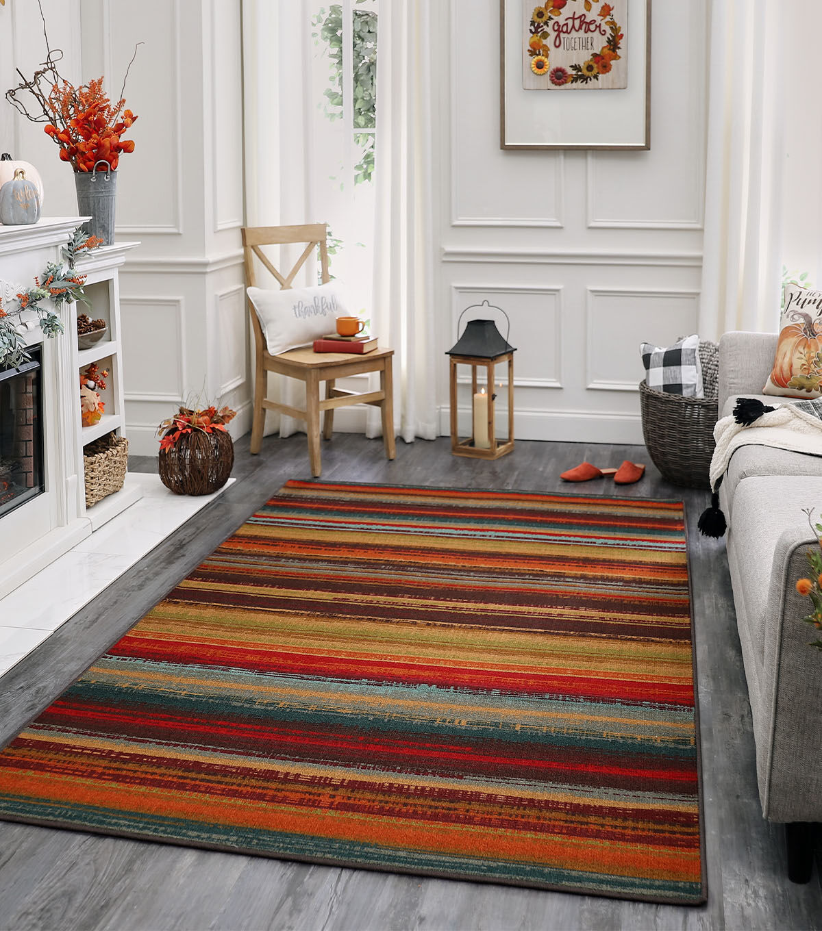 Avenue Stripe Indoor/Outdoor Rug Multi 5' X 8'
