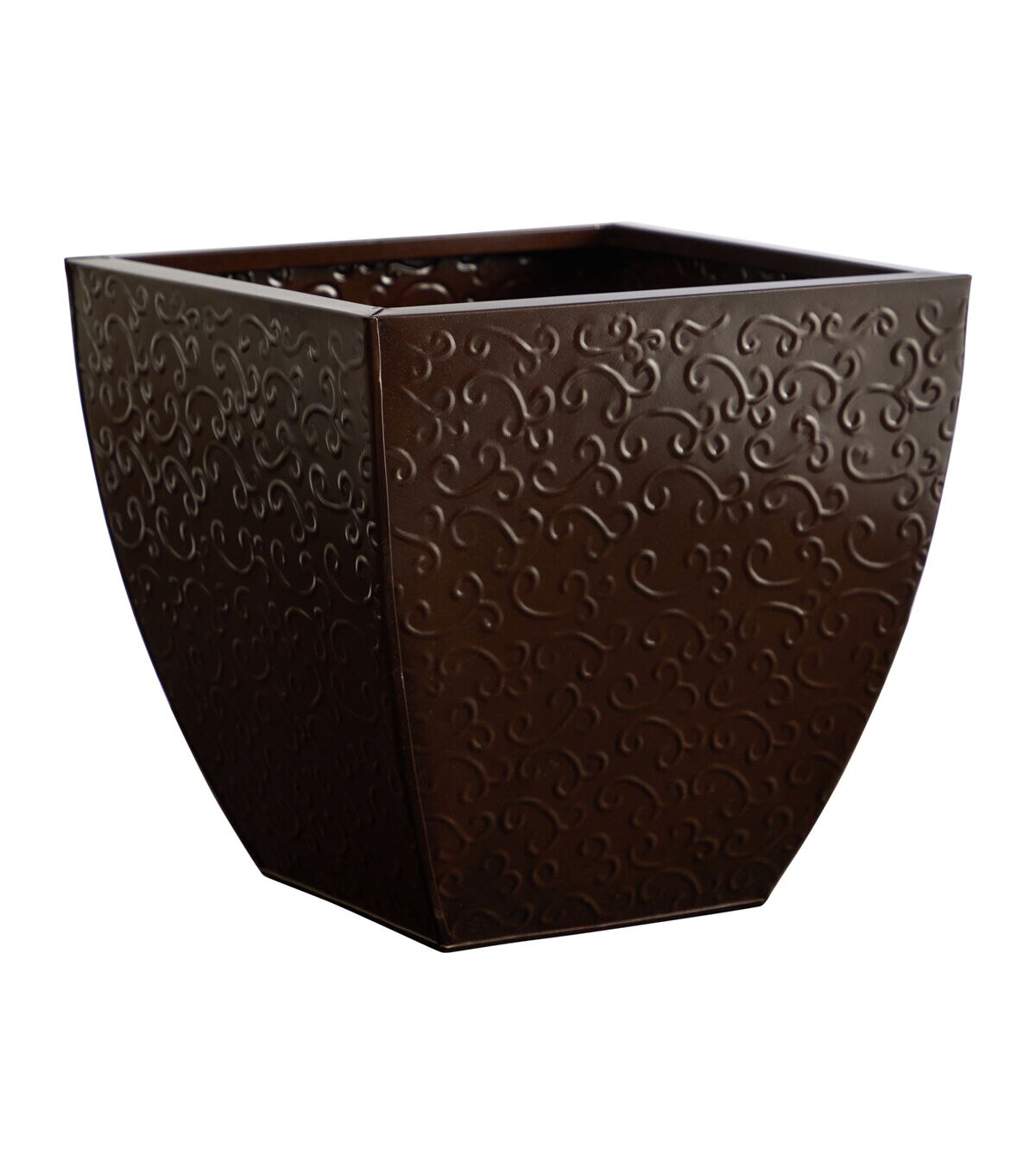 Nearly Natural 14 Embossed Metal Scroll Planter