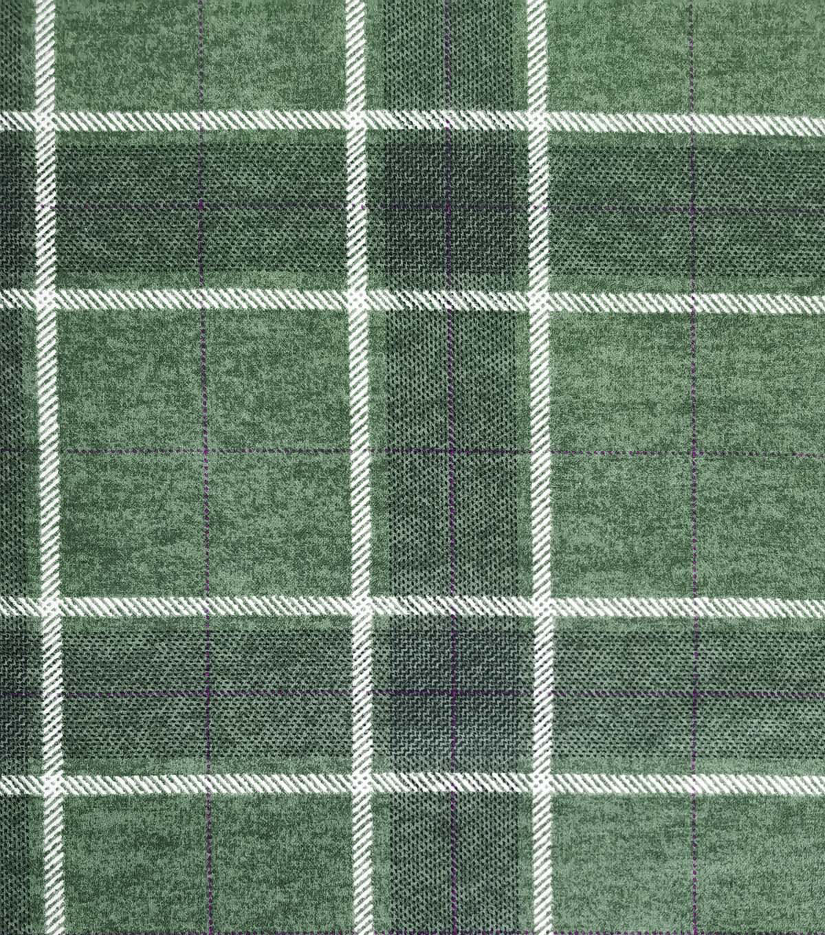 Green Plaid Luxe Flannel Fabric