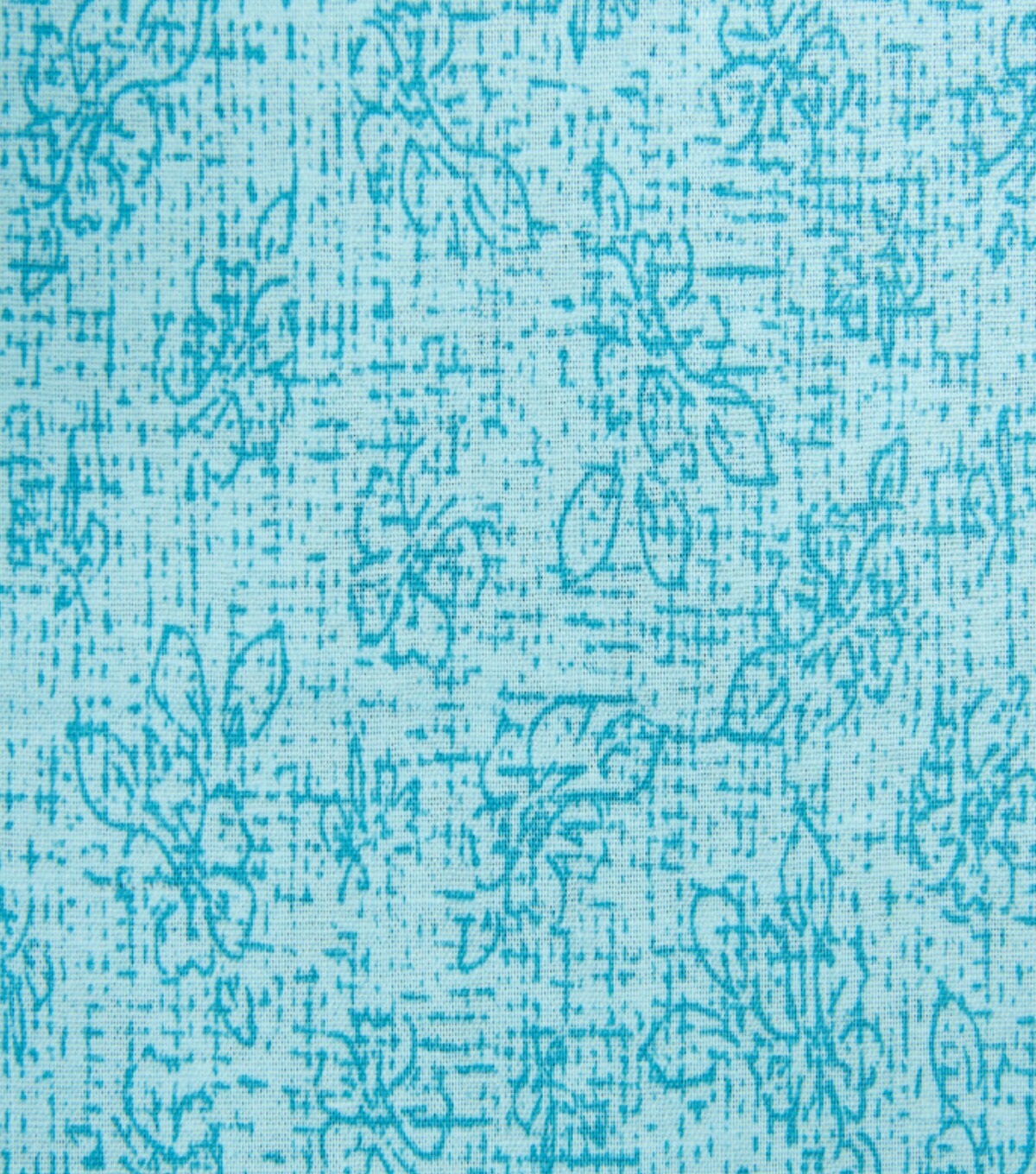 Teal Floral & Crosshatch Blender Quilt Cotton Fabric by Keepsake Calico